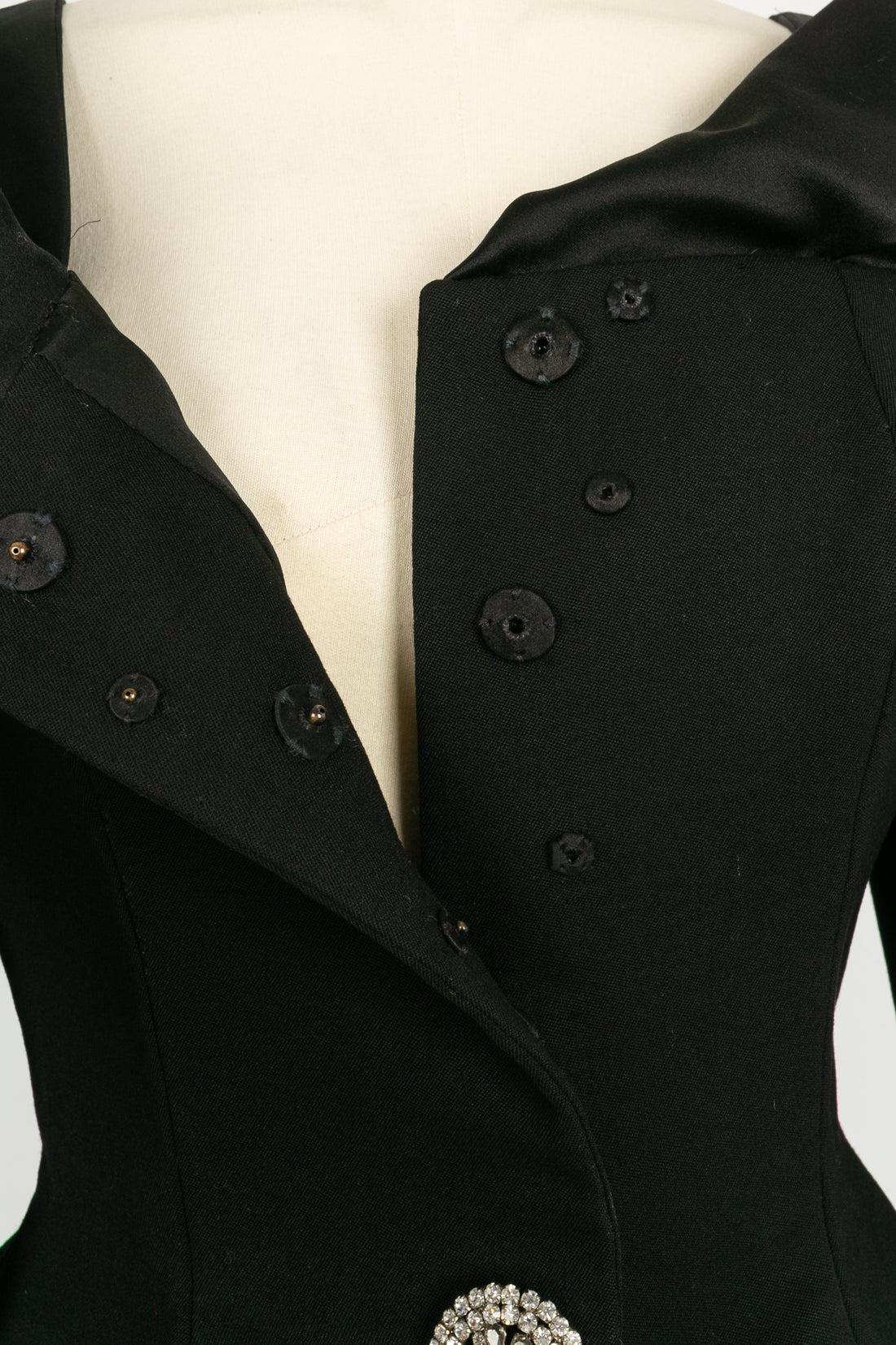Christian Lacroix Haute Couture ensemble veste et jupe noire en vente 3