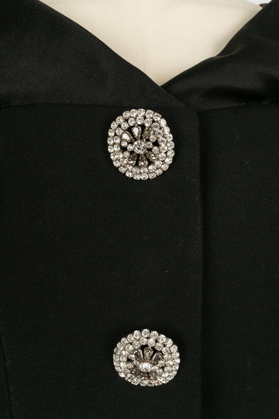 Christian Lacroix Haute Couture ensemble veste et jupe noire en vente 4