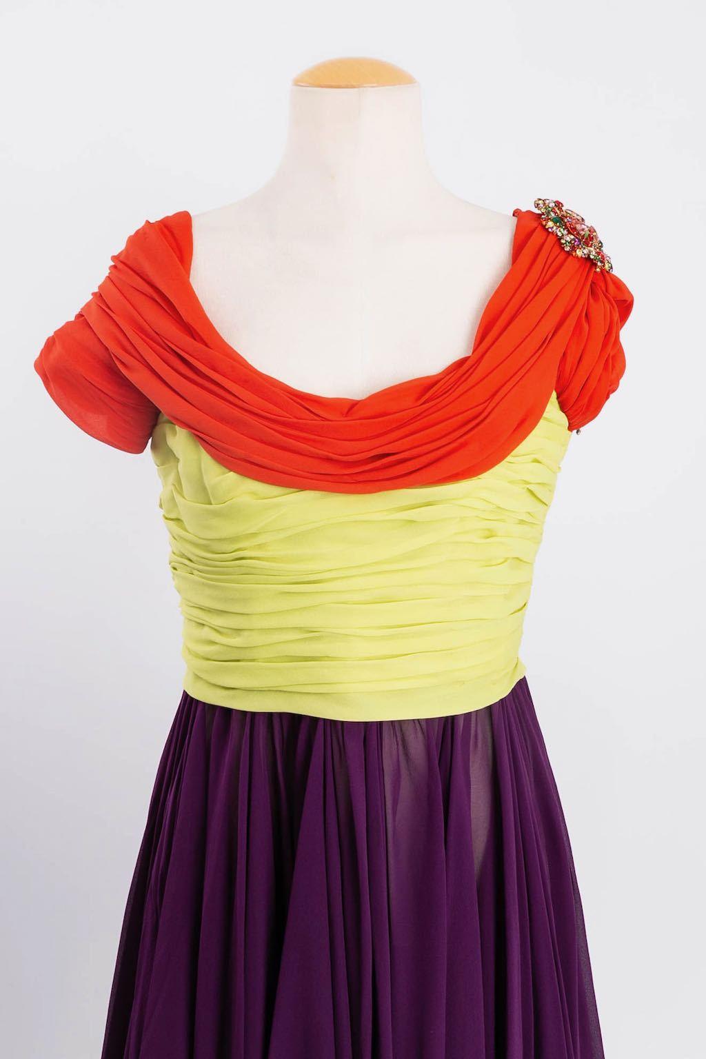 Christian Lacroix Haute Couture Chiffon Dress, Spring-Summer 1990  For Sale 2