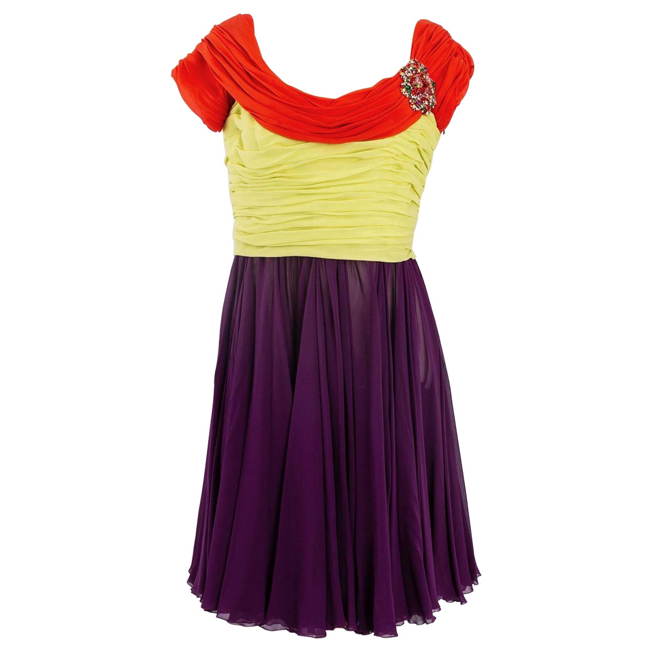 Christian Lacroix Haute Couture Chiffon-Kleid, Frühjahr-Sommer 1990 im Angebot
