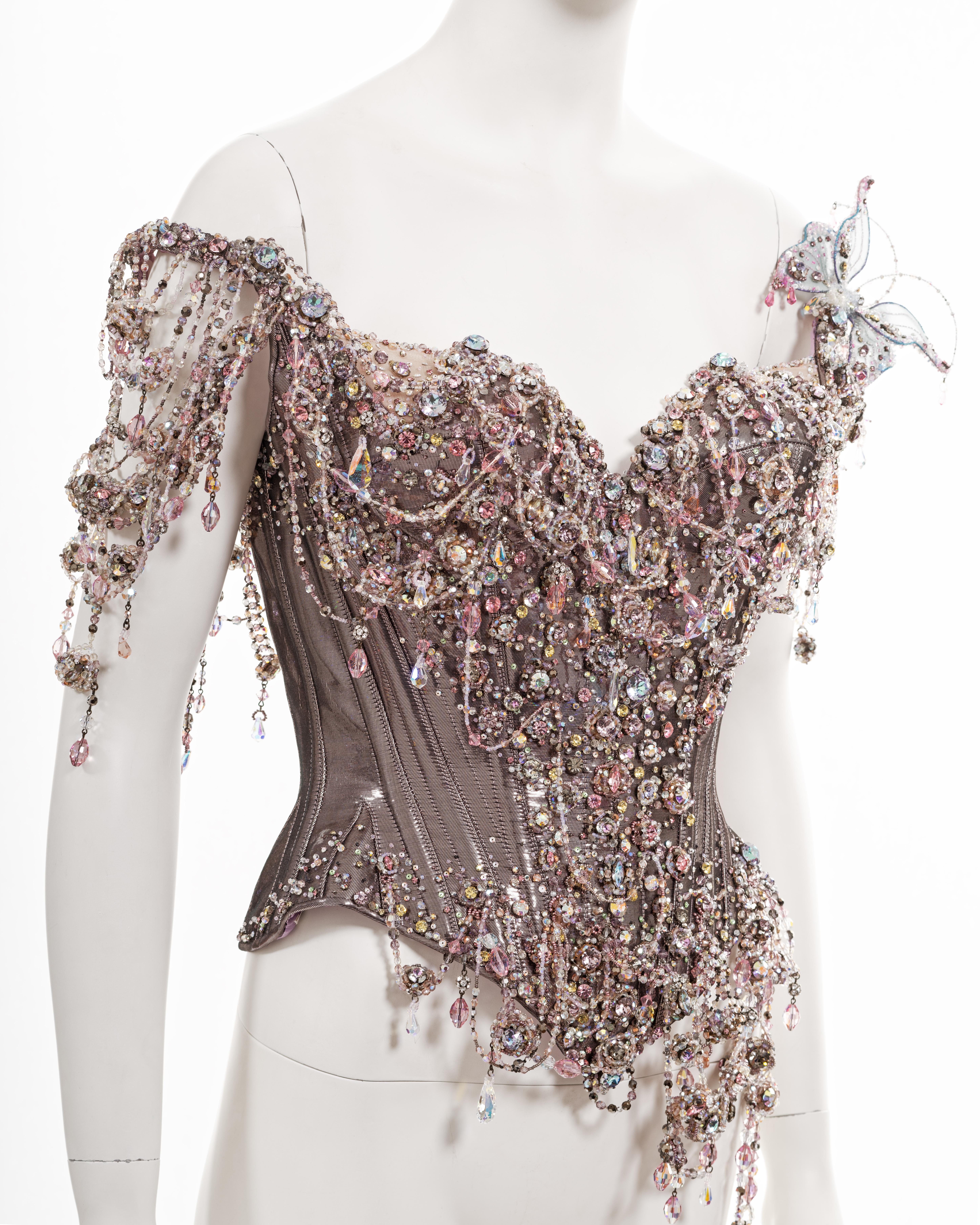Christian Lacroix Haute Couture Crystal Adorned Mr. Pearl Corset, ss 1996 2