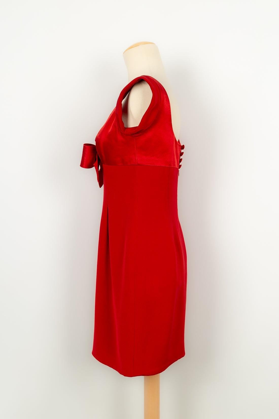 Women's Christian Lacroix Haute Couture Dress in Red Silk with Silk Lining, 1995 For Sale