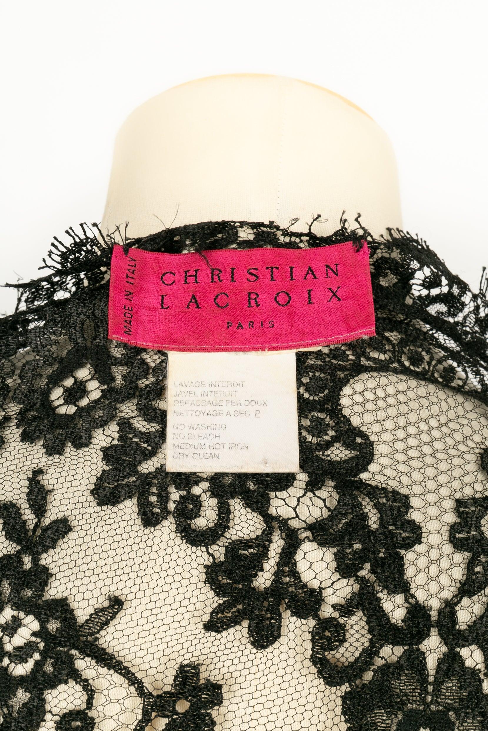 Christian Lacroix Haute Couture Dress in Silk Muslin and Lace For Sale 11