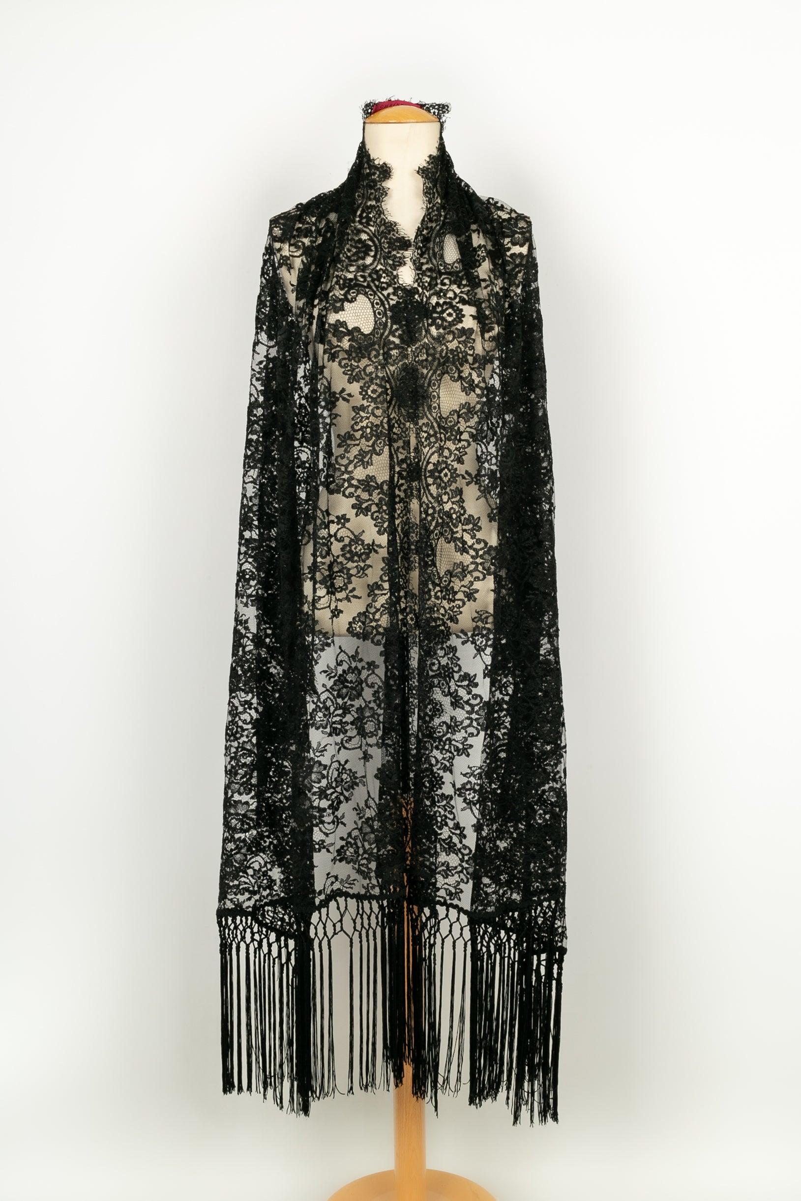 Christian Lacroix Haute Couture Dress in Silk Muslin and Lace For Sale 2