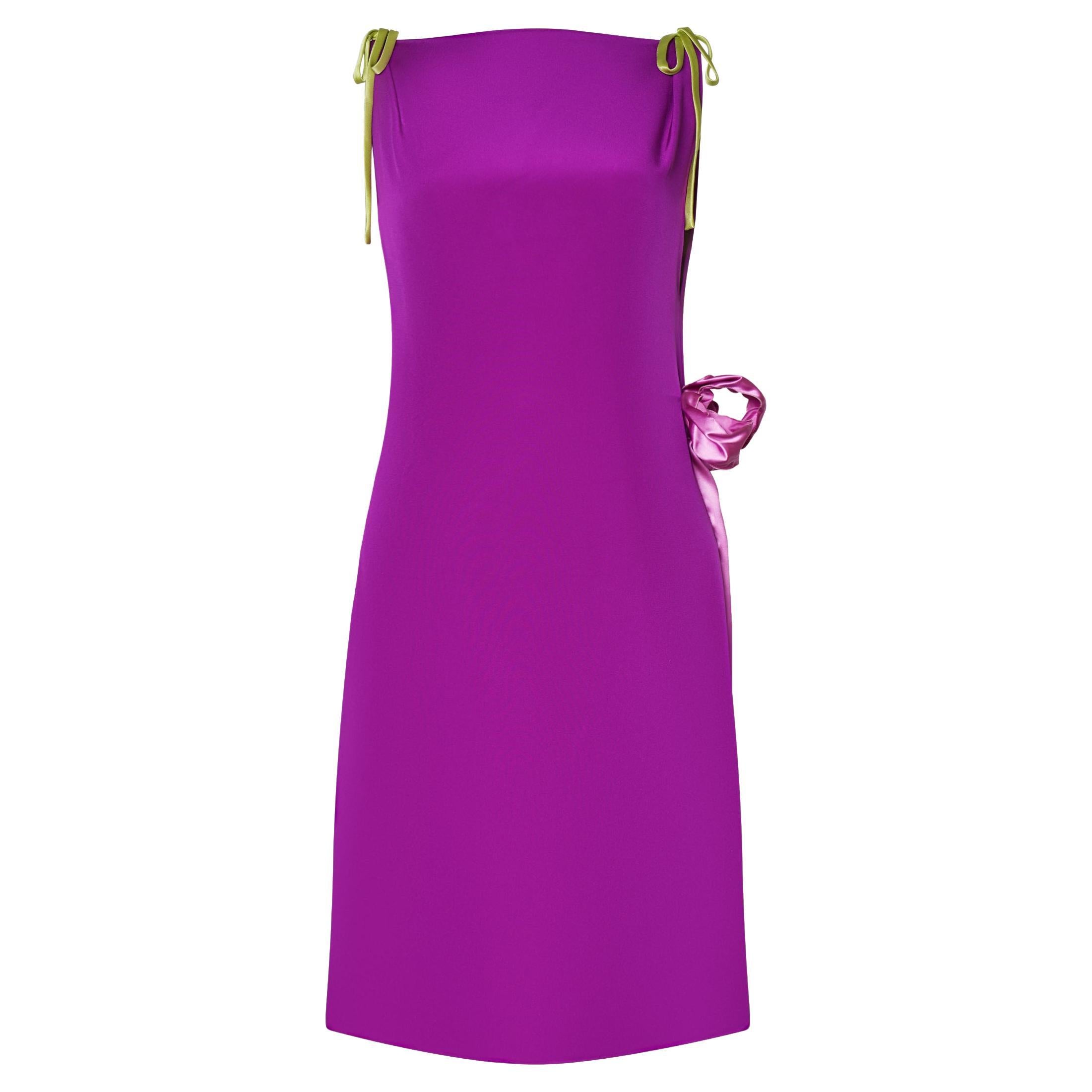 Christian Lacroix Haute Couture Lila Seidenkleid, S/S 2004