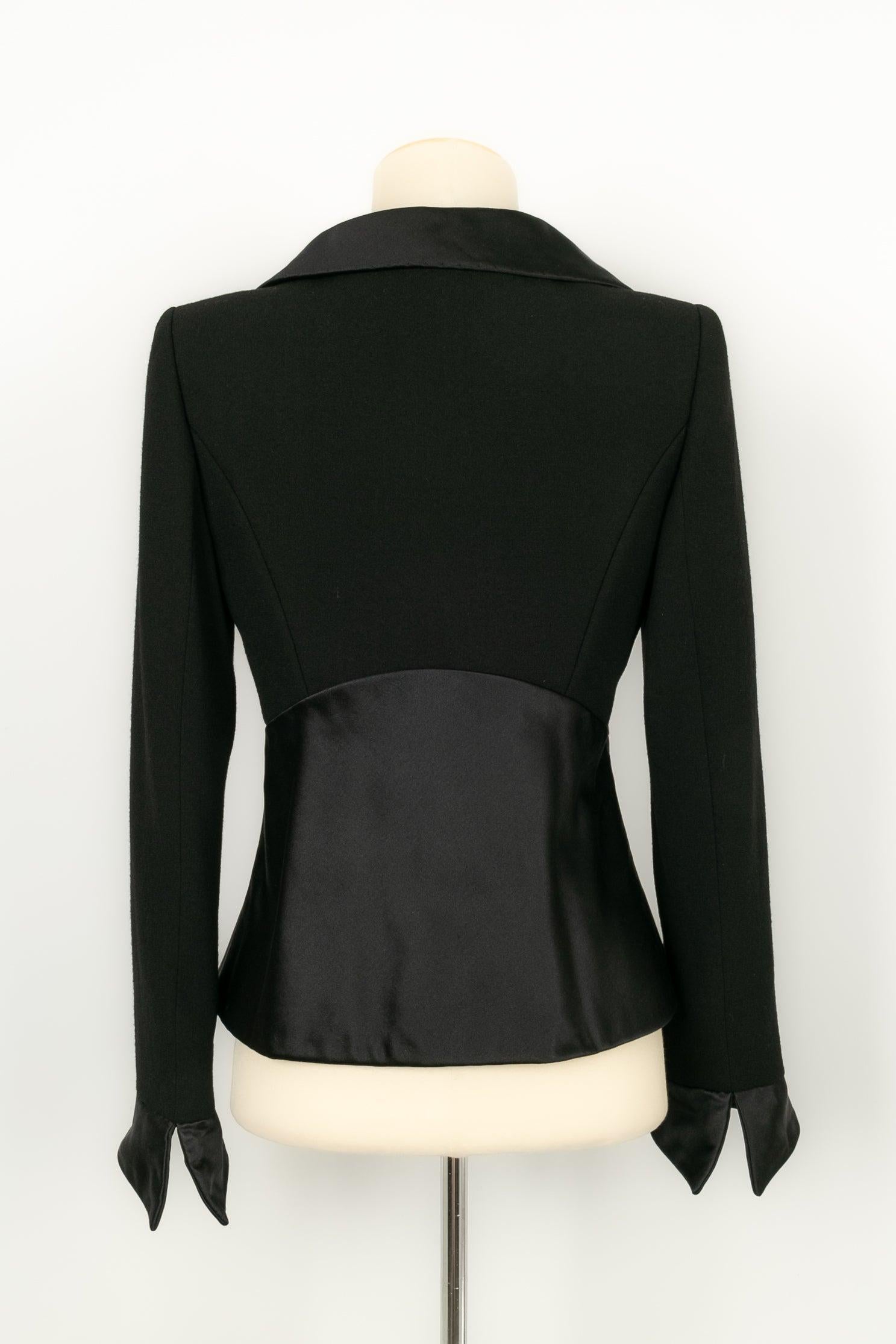 Women's Christian Lacroix Haute Couture Set Composed of Black Jacket and Brooch For Sale