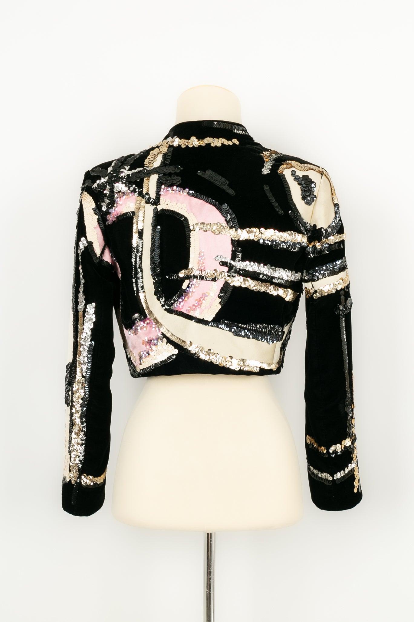 Christian Lacroix Haute Couture Set Composed of Black Velvet Jacket For Sale 1
