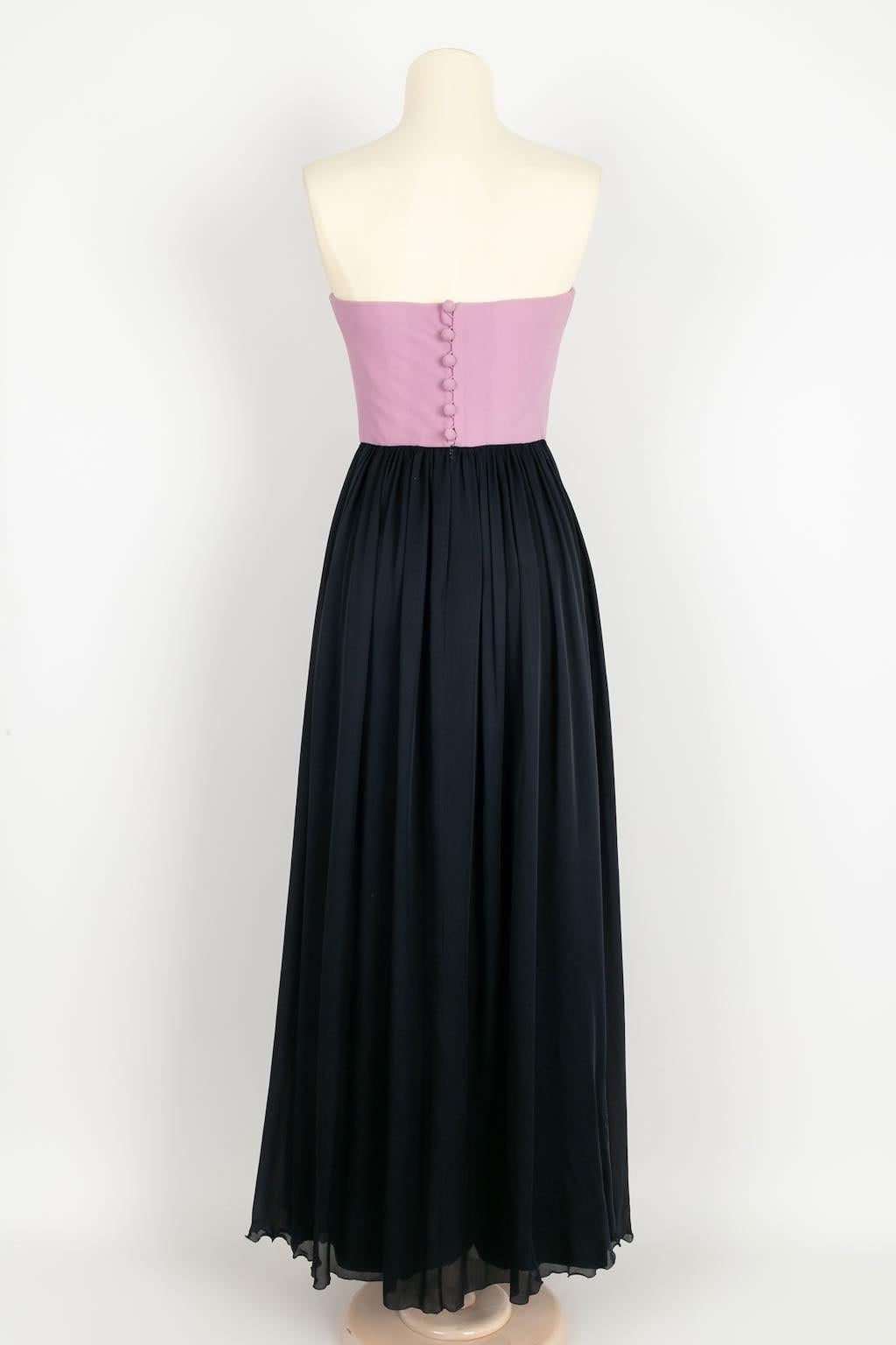 Black Christian Lacroix Haute Couture Two-Tone Silk Jumpsuit For Sale