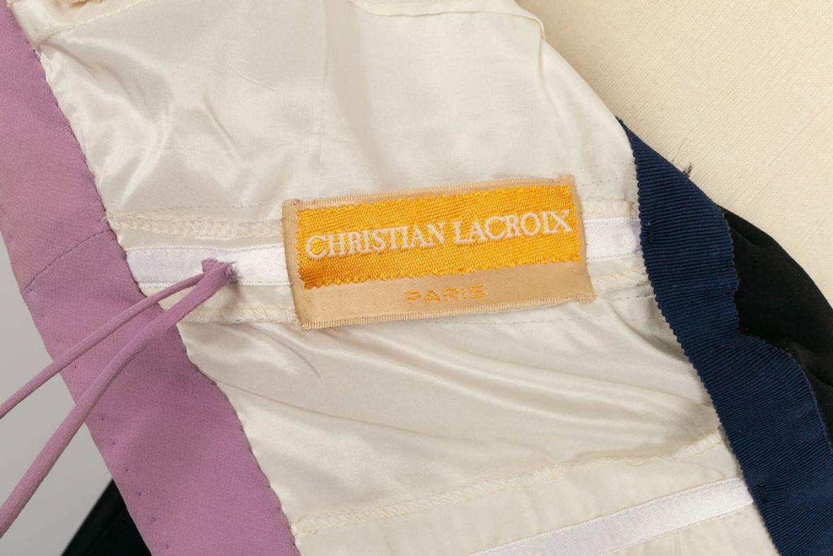 Christian Lacroix Haute Couture Two-Tone Silk Jumpsuit For Sale 3