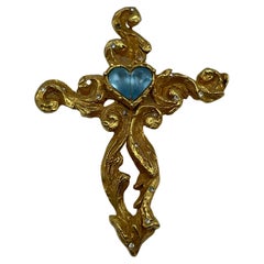 Christian Lacroix Heart Cross Pendant or Brooch
