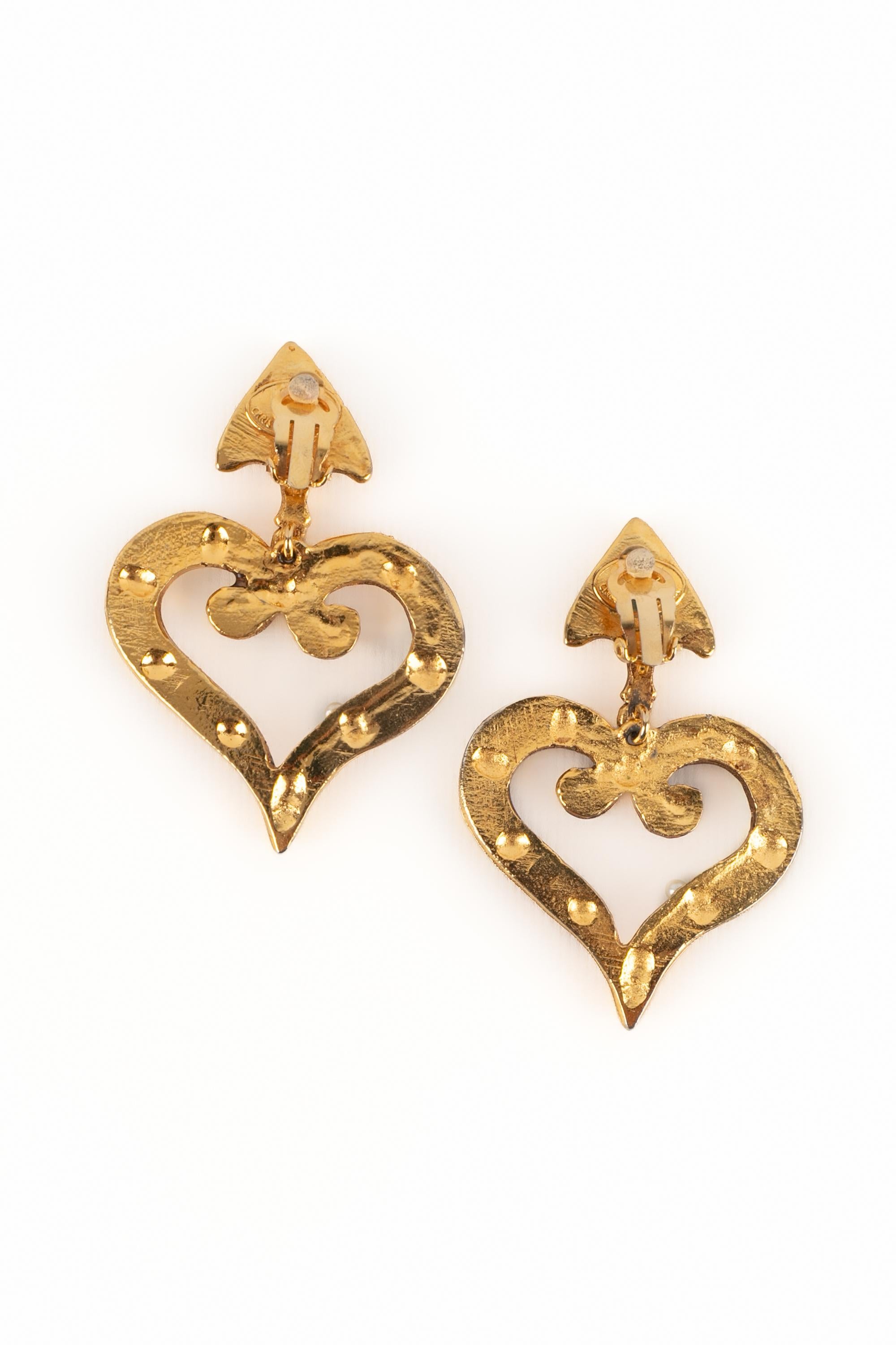 Christian Lacroix heart earrings In Excellent Condition For Sale In SAINT-OUEN-SUR-SEINE, FR