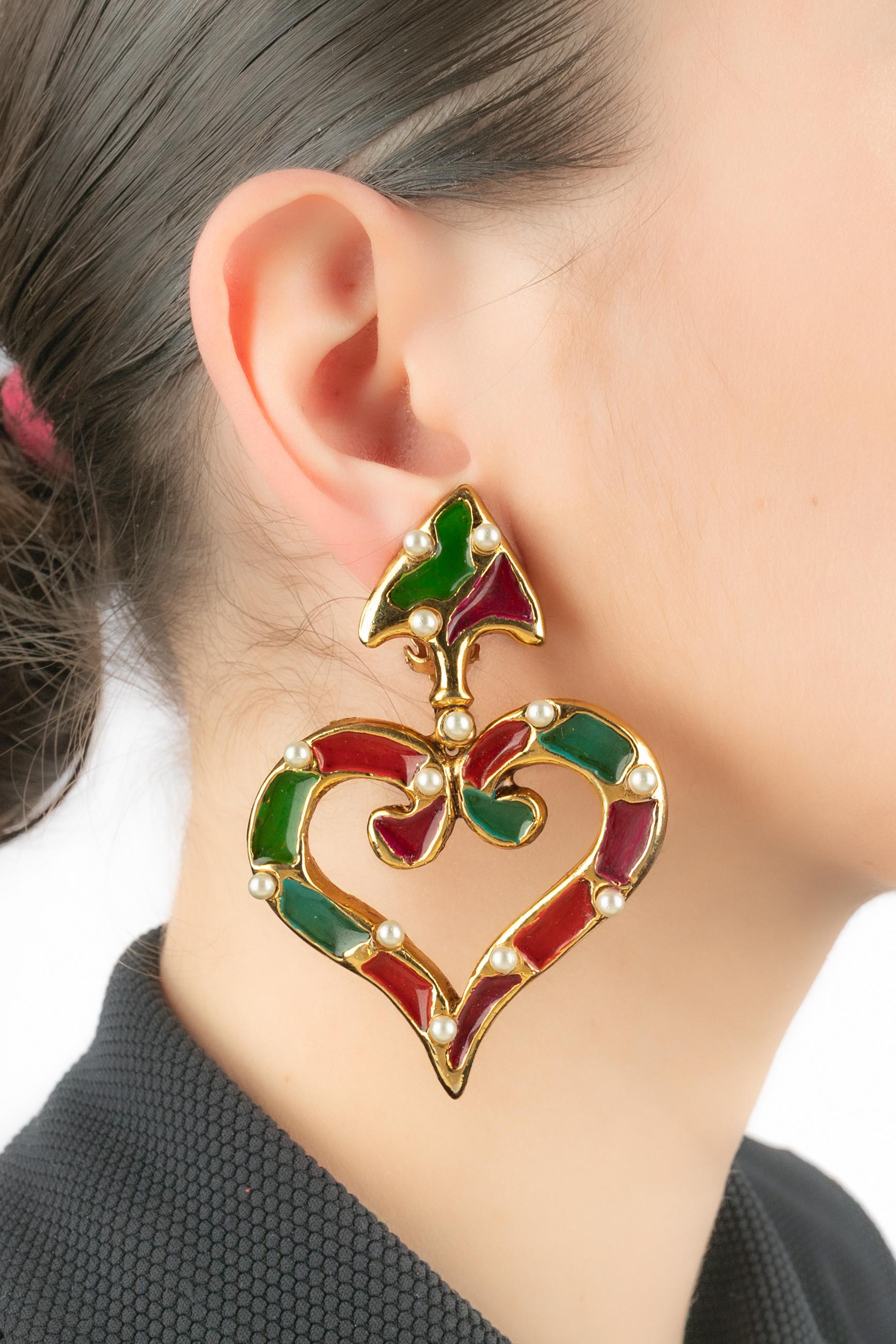 Christian Lacroix heart earrings For Sale 3