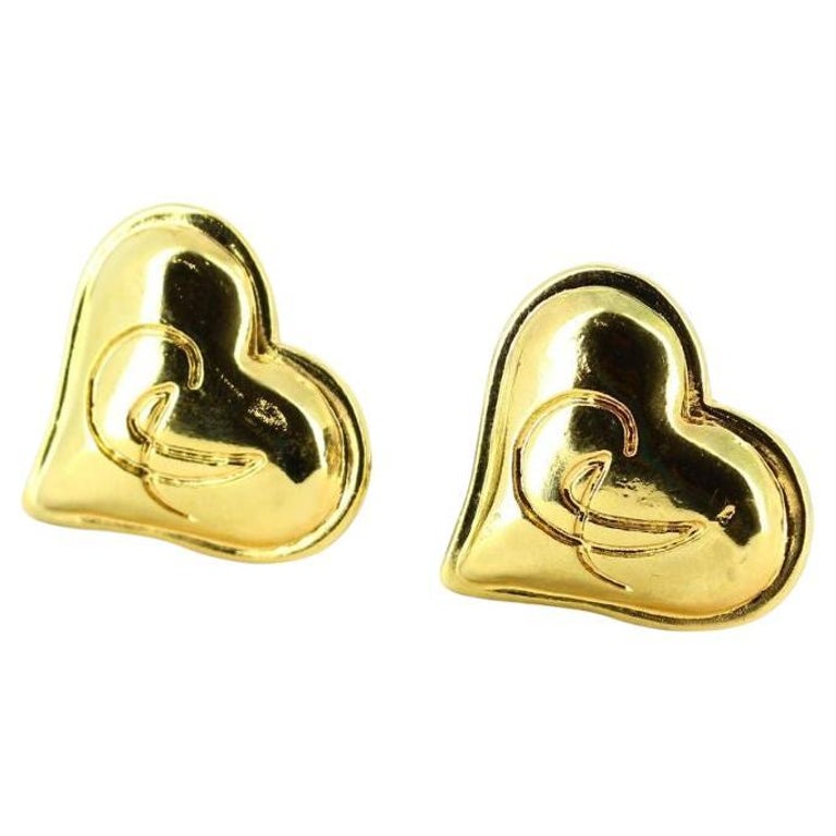 Christian Lacroix Heart Earrings in Gold Tone Metal For Sale at 1stDibs |  francoise rosenthiel, françoise rosenthiel