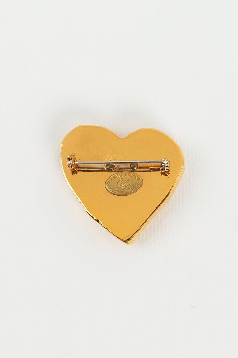 Christian Lacroix Heart-Shaped Brooch In Good Condition For Sale In SAINT-OUEN-SUR-SEINE, FR