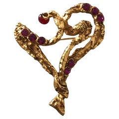 CHRISTIAN LACROIX Heart-shaped brooch