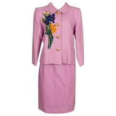 Traje de chaqueta y falda Christian Lacroix en color malva