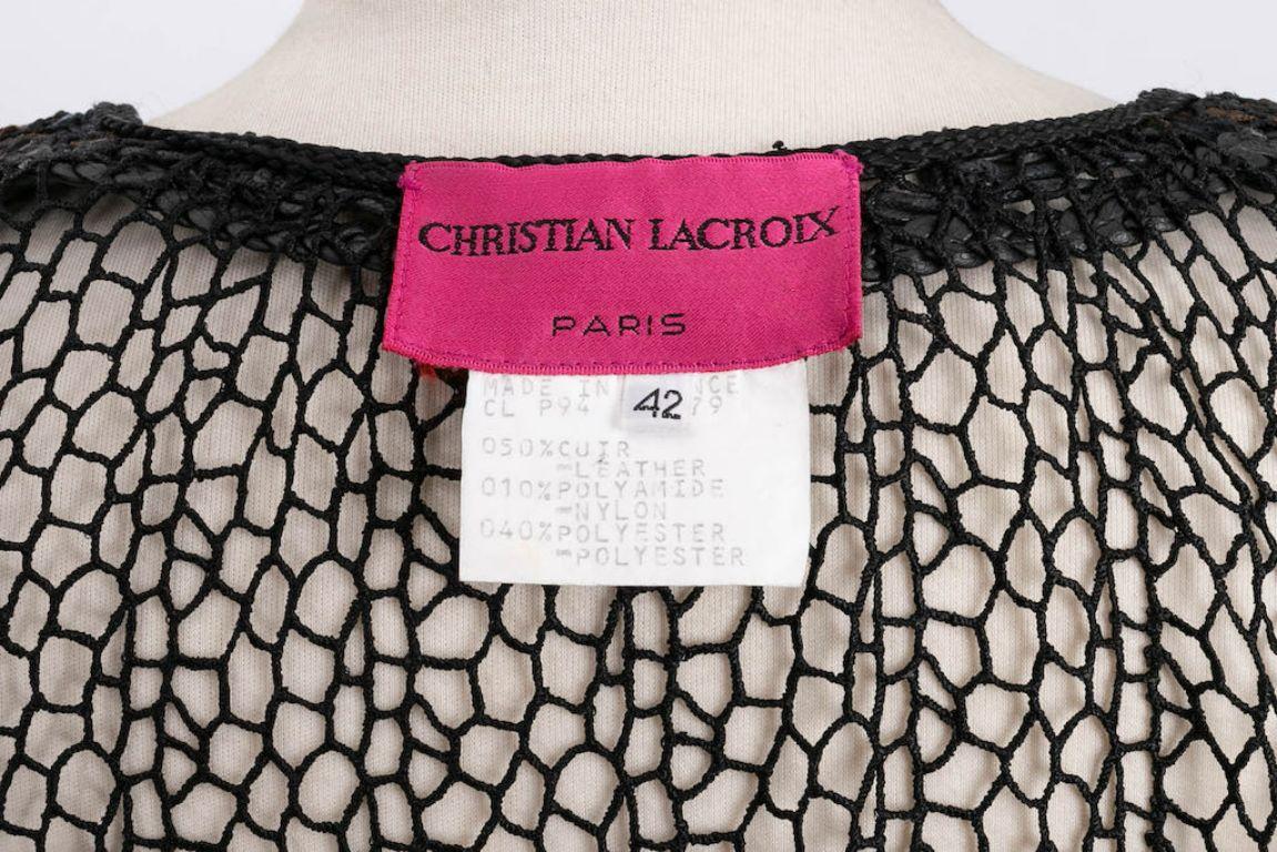 Christian Lacroix Jacket in Leather and Velvet For Sale 4
