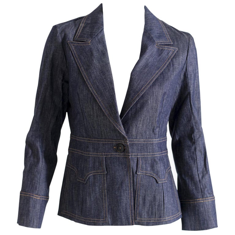 Christian Lacroix Jeans Jacket with Embroidered Heart at 1stDibs