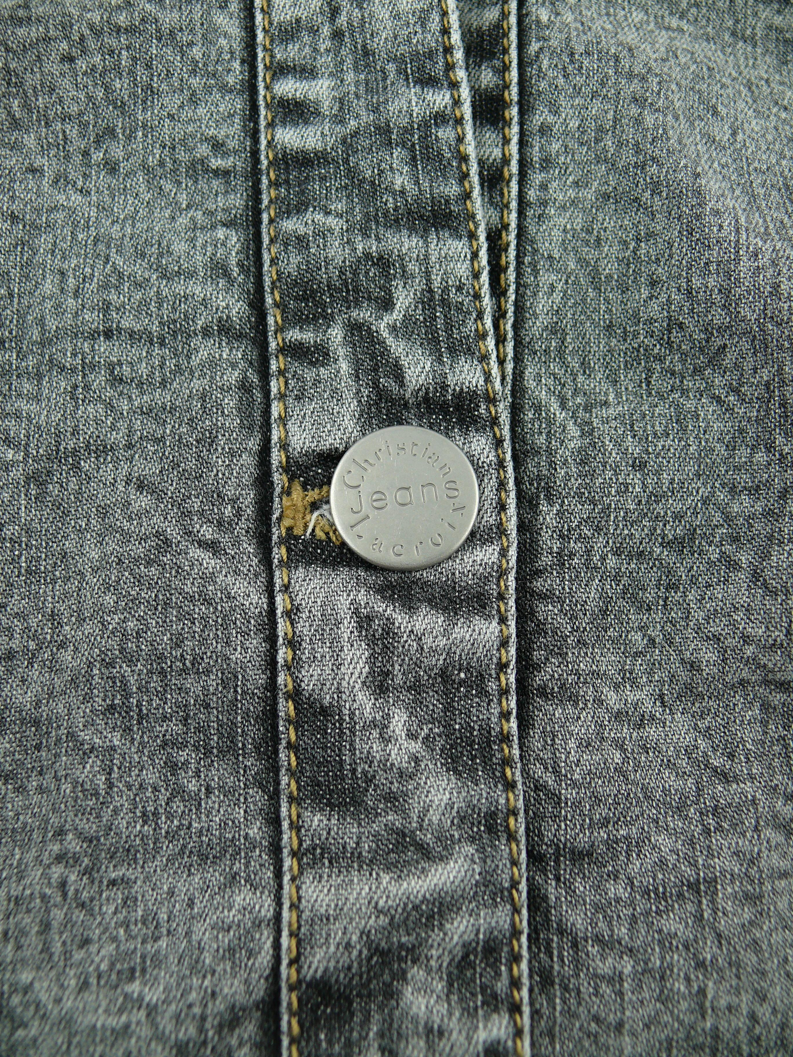 Christian Lacroix Jeans Veste et pantalon vintage brodés en denim en forme de cœur en vente 3