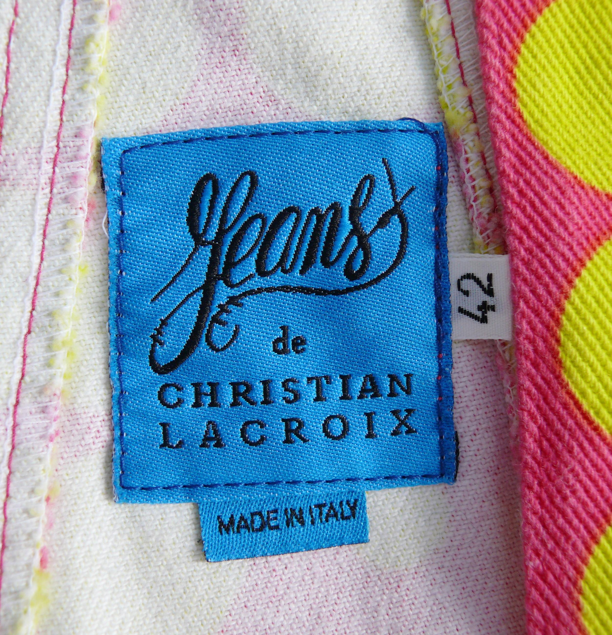 Women's Christian Lacroix Jeans Vintage Op Art Print Cotton Jacket US Size 8 For Sale