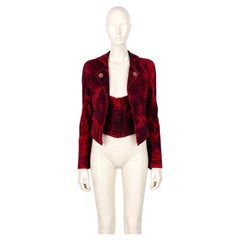 Christian Lacroix Jeansjacke aus marmoriertem Baumwollstoff in der Farbe „Vintage Raspberry“