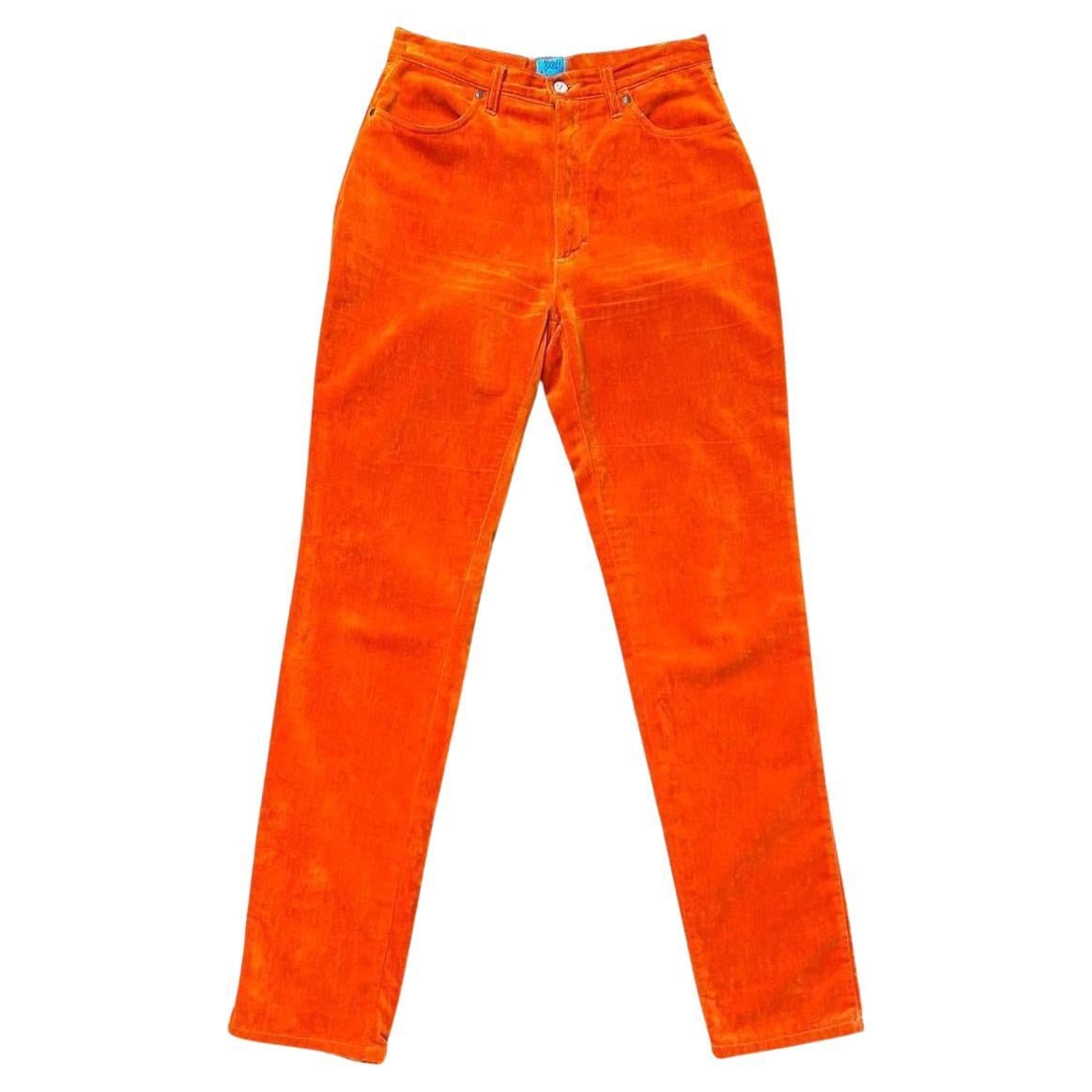 Christian Lacroix Jeans Vintage Velvet High Waisted Pants For Sale at