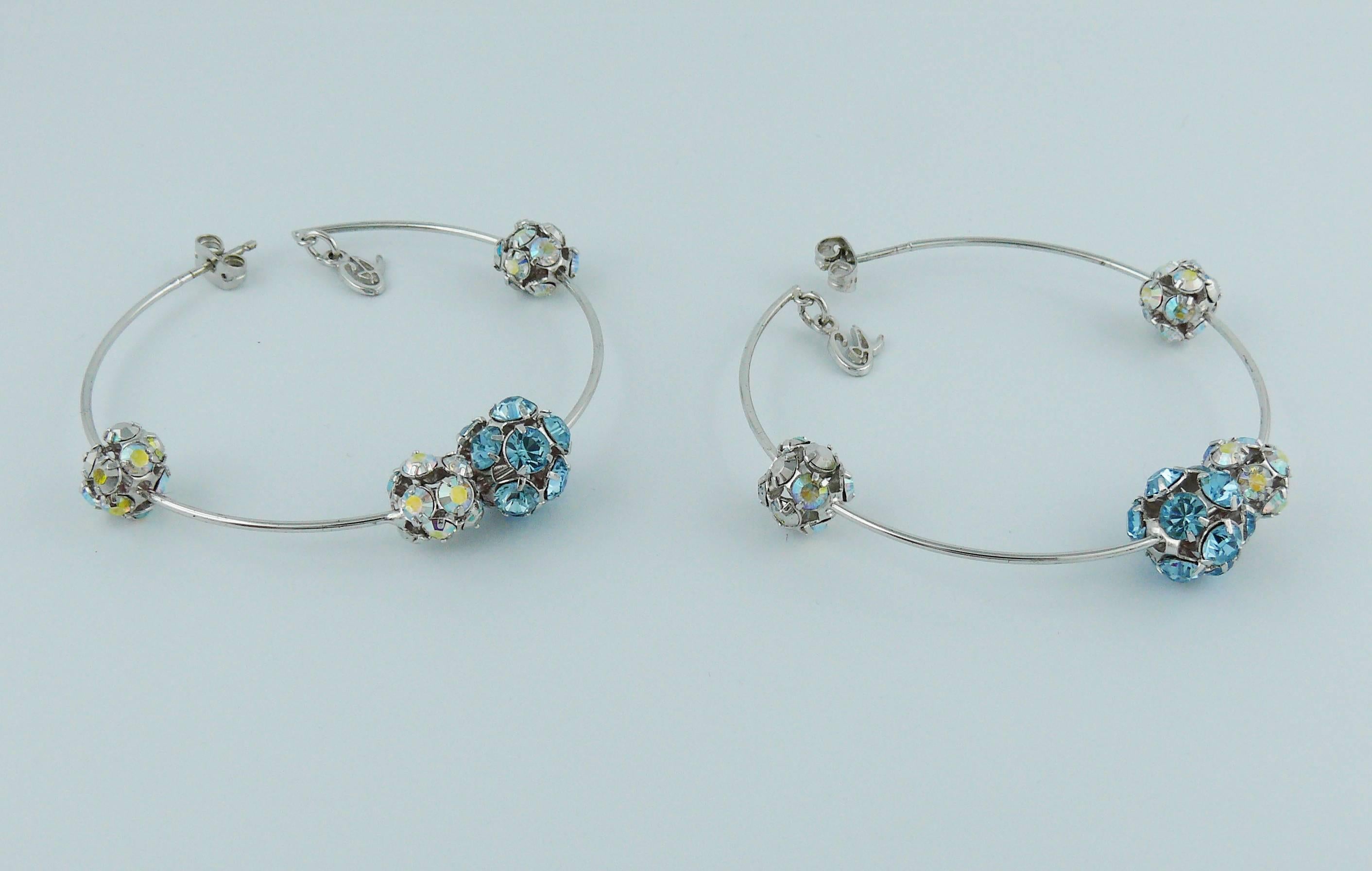Christian Lacroix Jewelled Hoop Earrings In Excellent Condition For Sale In Nice, FR