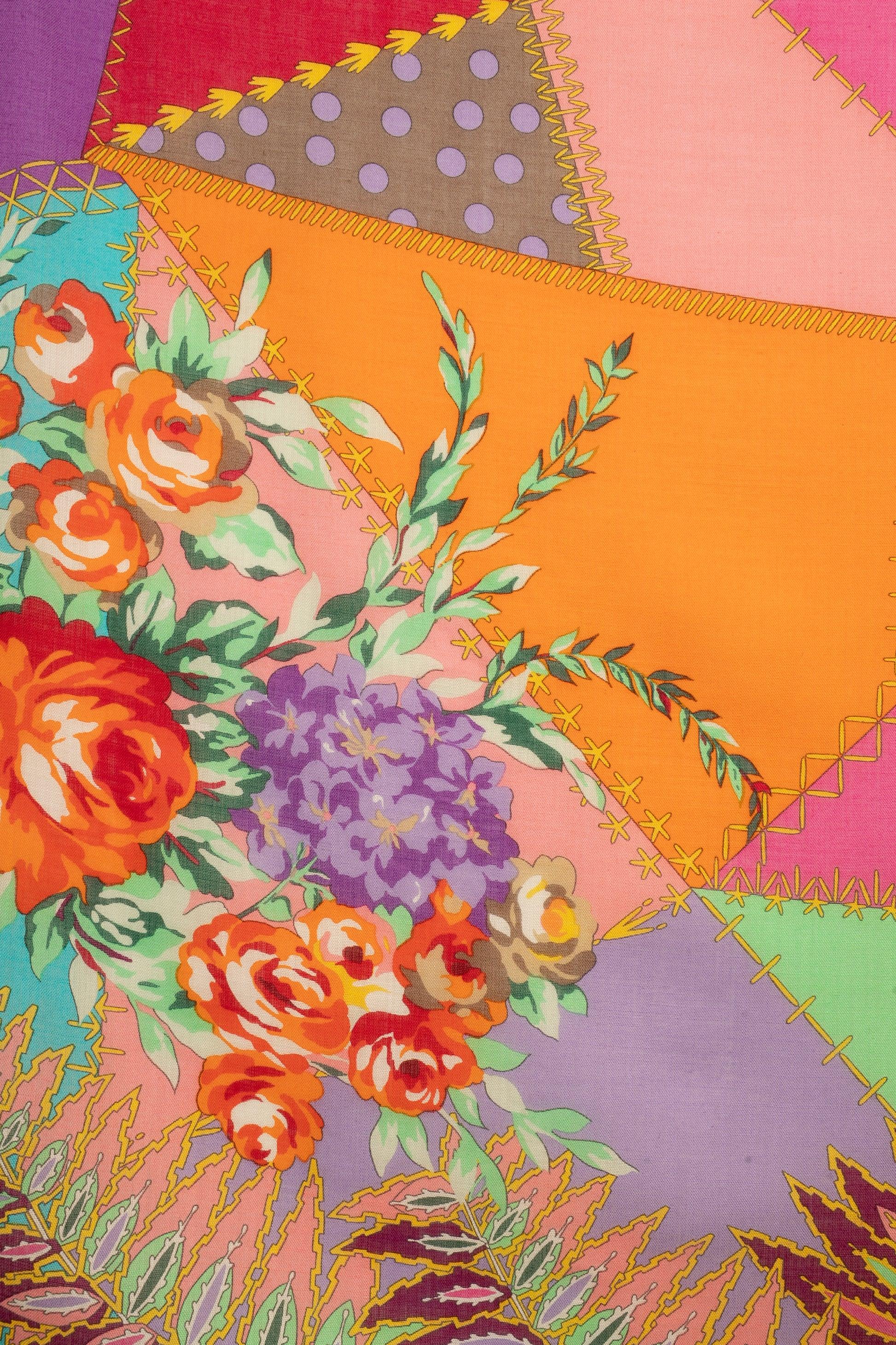 Women's Christian Lacroix Large Wool Cheesecloth Foulard/Scarf For Sale