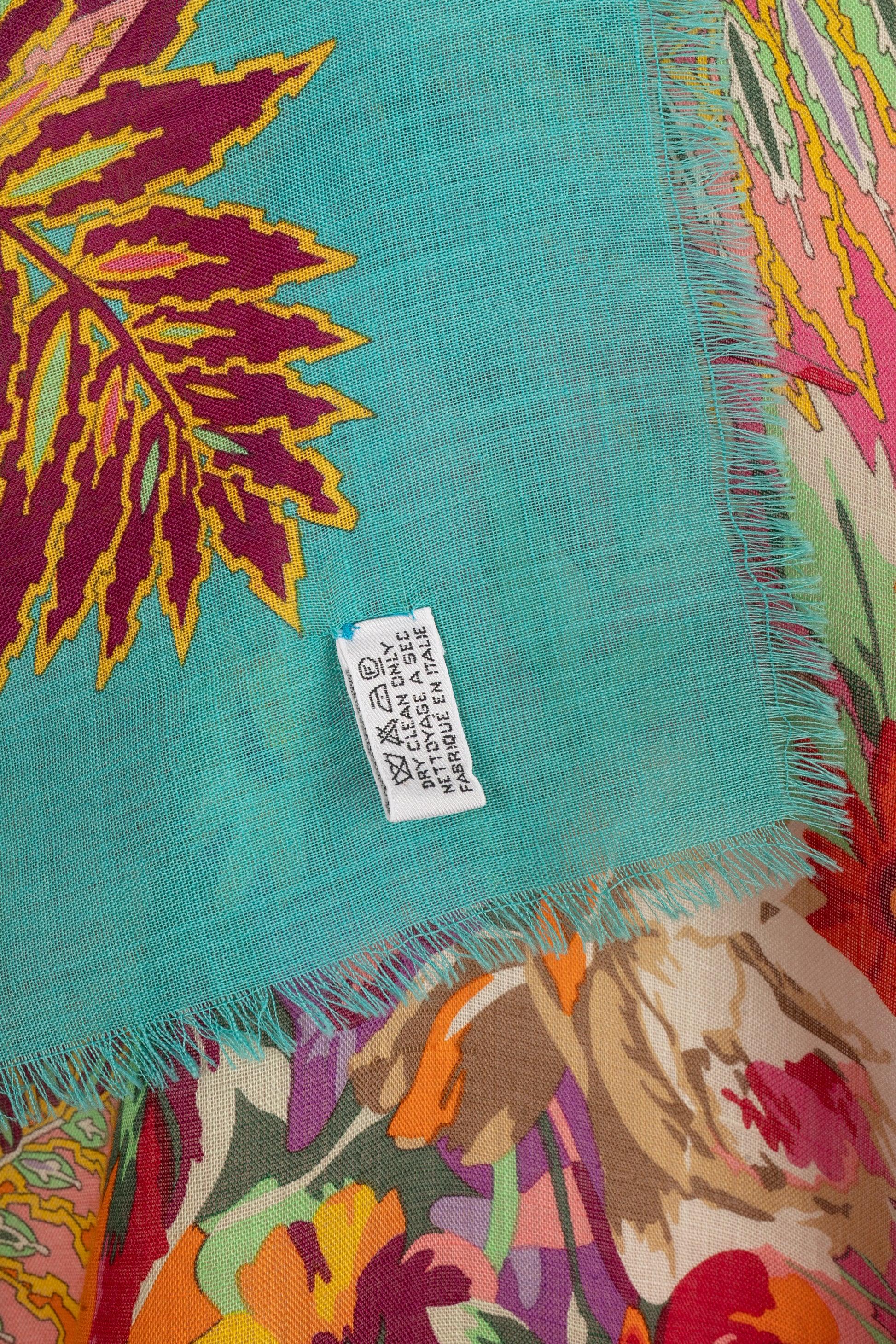 Christian Lacroix Large Wool Cheesecloth Foulard/Scarf For Sale 1