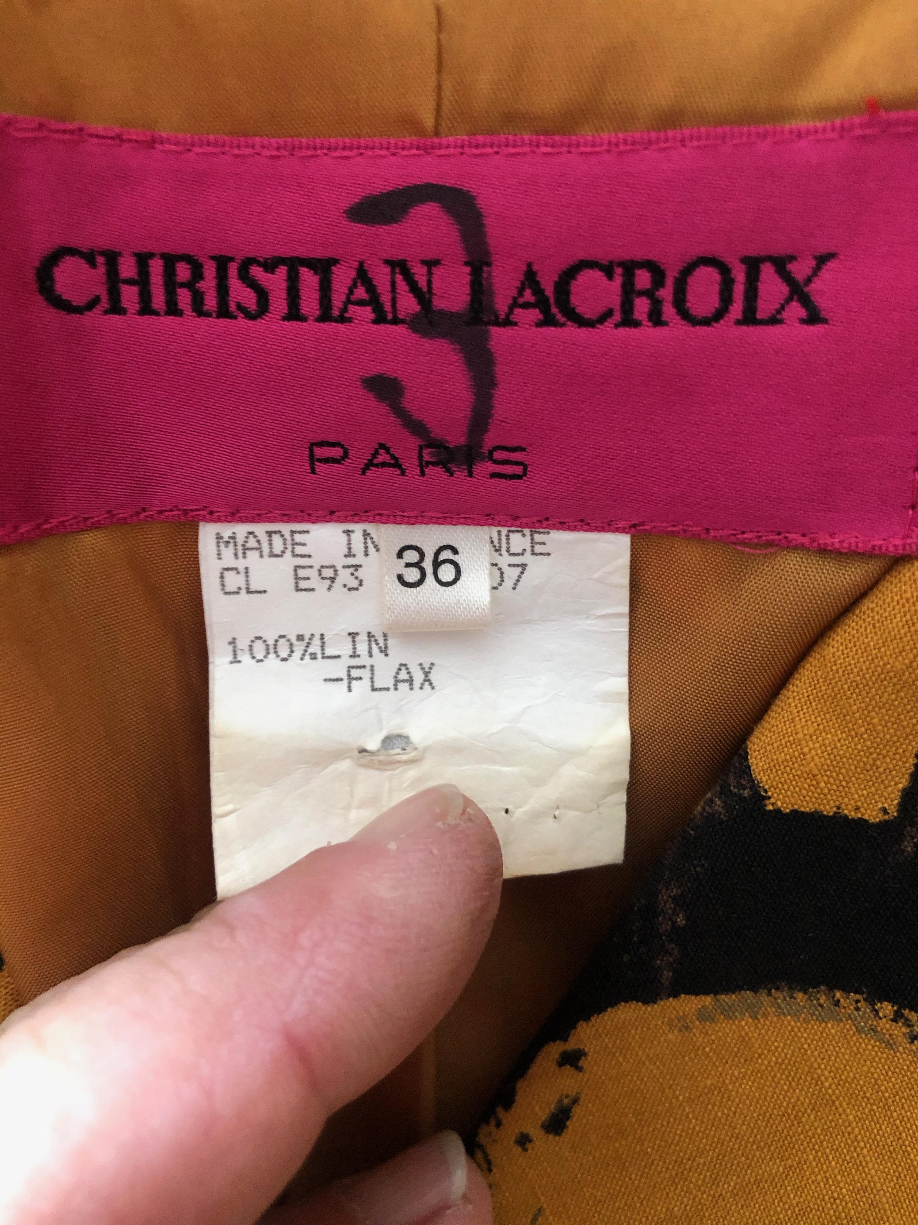 Christian Lacroix Linen Raffia Trimmed Vintage Jacket
 Size 36
 Bust 34