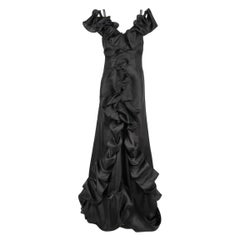 Christian Lacroix Long Black Organza Dress, 2007