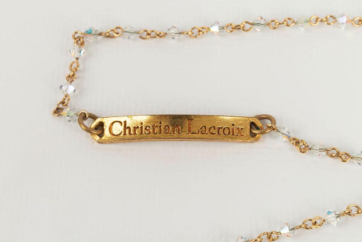 Collar largo Christian Lacroix con perlas multicolores en venta 3