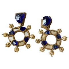 Christian Lacroix Luxe Line French Runway Boucles d'oreilles miroir en verre