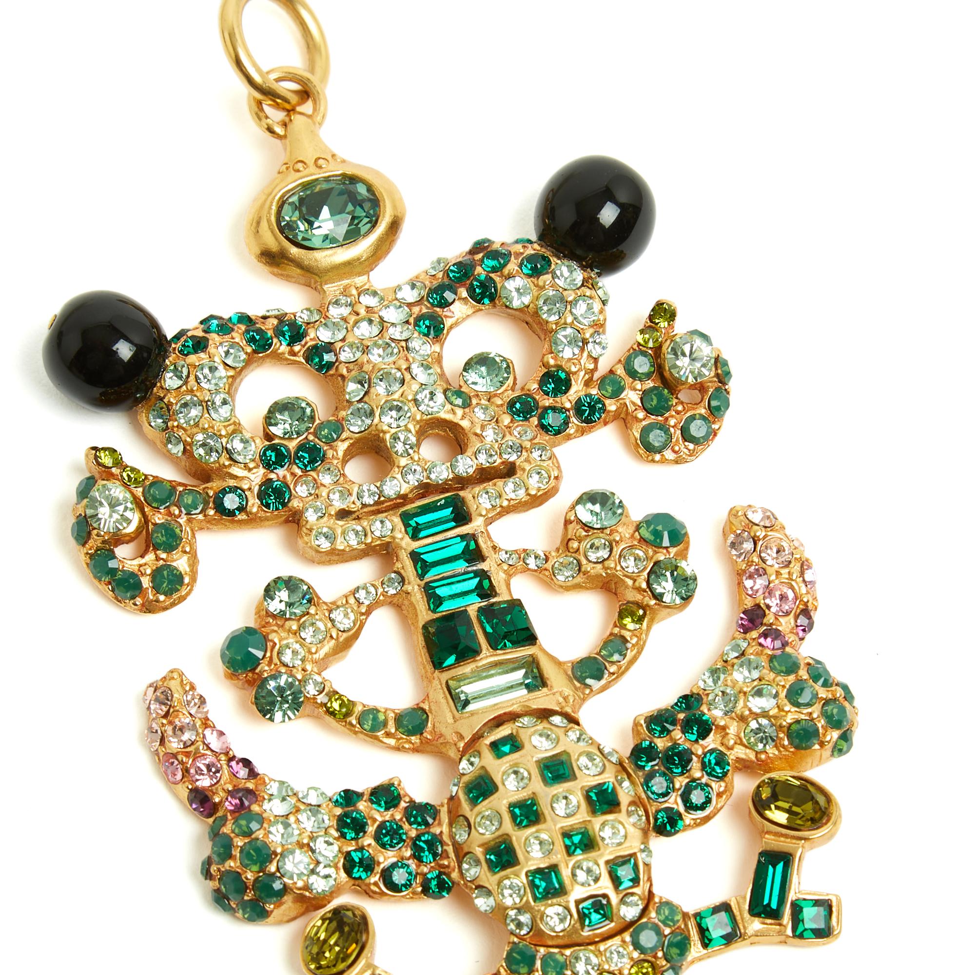 Christian Lacroix Maxi Pendentif Collier 1990 Or Vert XL Collier pendentif Pour femmes en vente