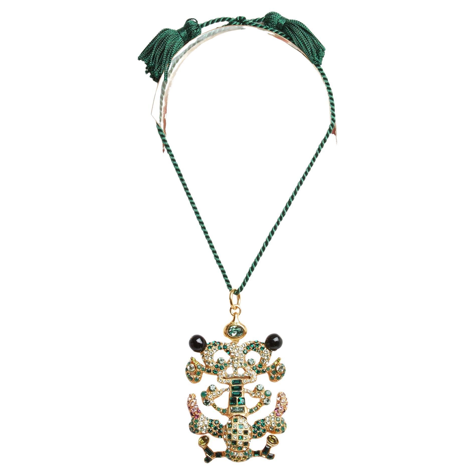 Christian Lacroix Maxi Pendentif Collier 1990 Or Vert XL Collier pendentif en vente