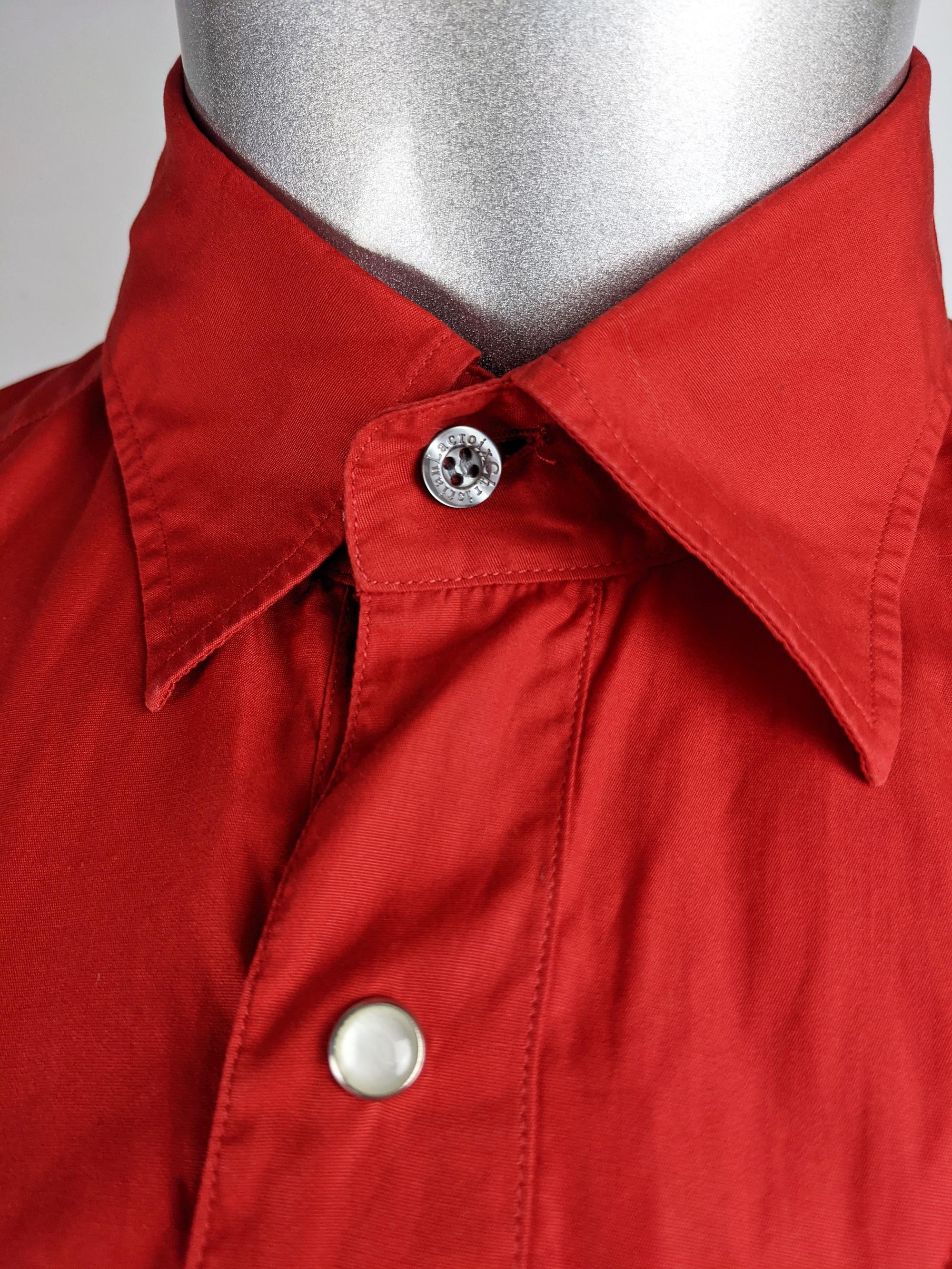 Men's Christian Lacroix Mens Red Western Vintage Shirt For Sale