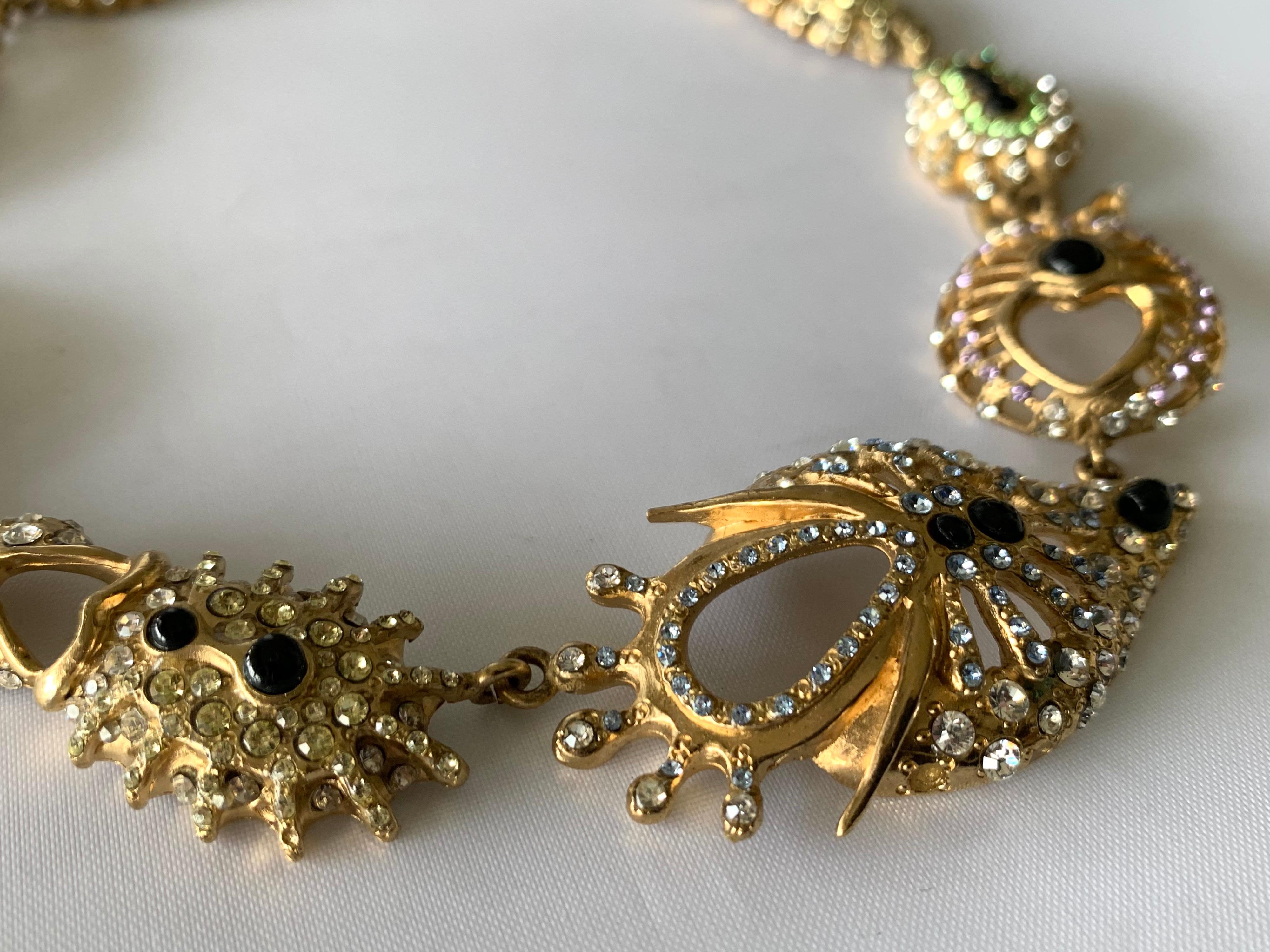 Christian Lacroix Modernist Diamante Statement Necklace 1