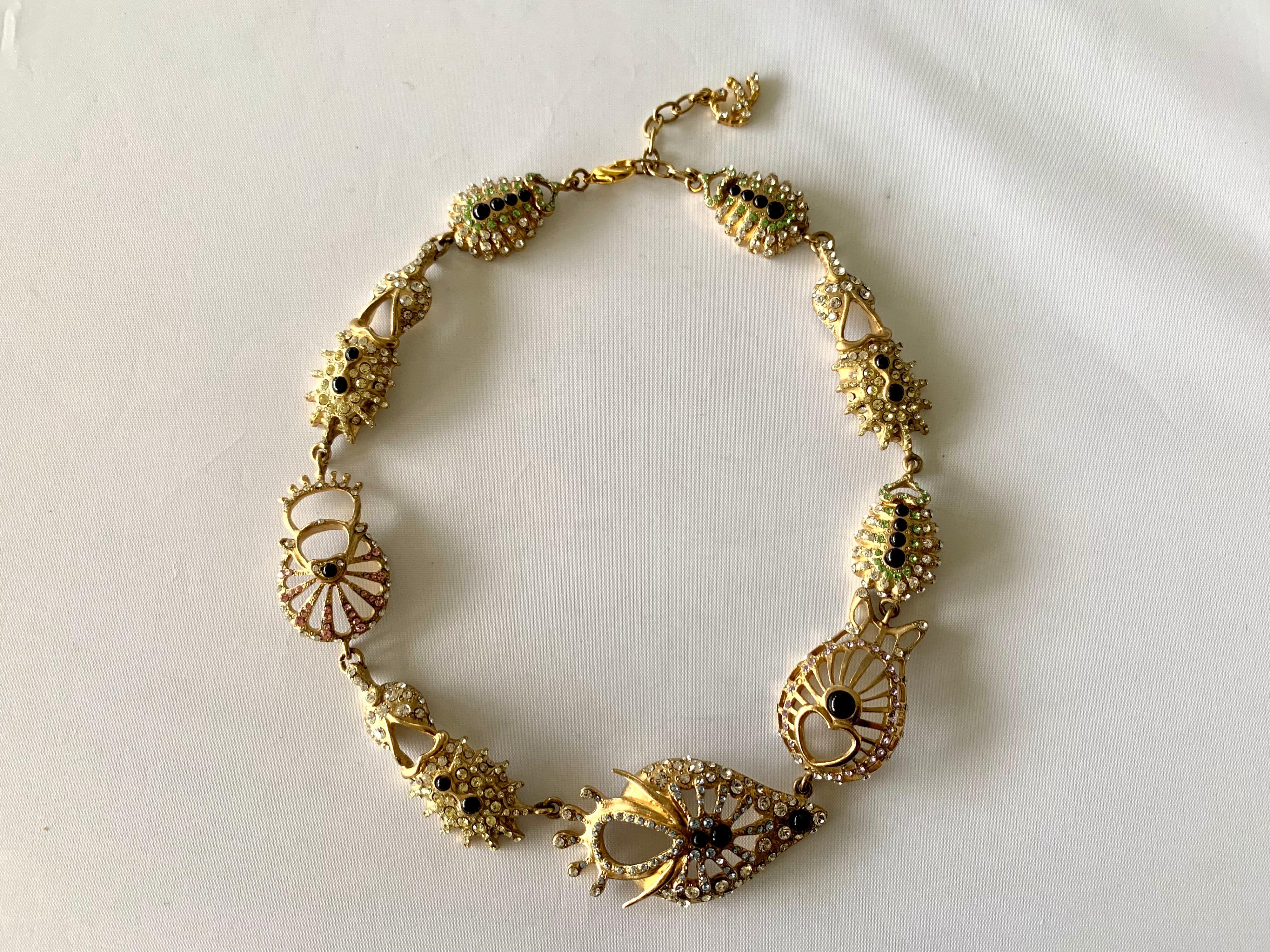 Christian Lacroix Modernist Diamante Statement Necklace 3