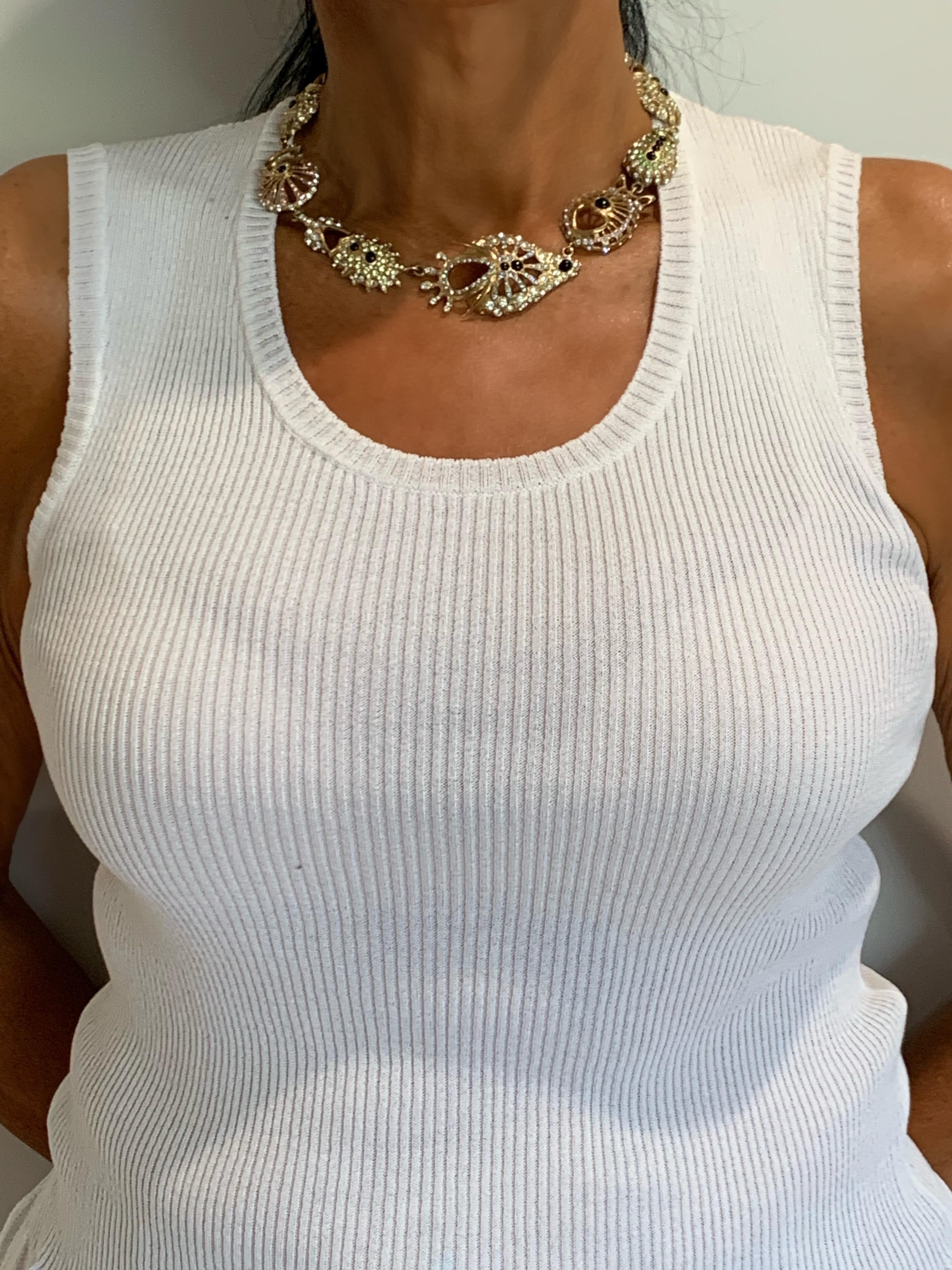 Christian Lacroix Modernist Diamante Statement Necklace 4