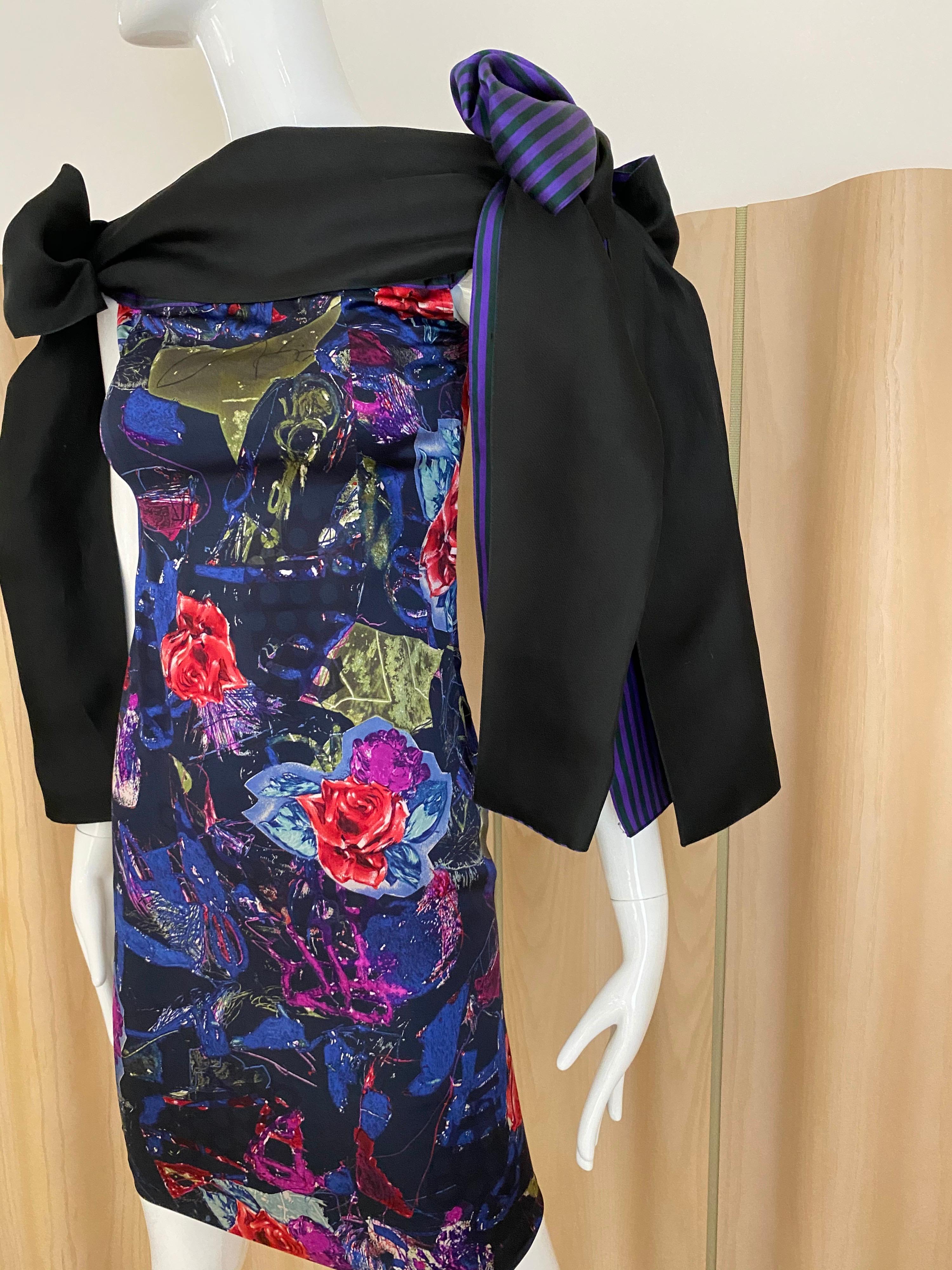 Women's Christian Lacroix Multi Color Print Dress with Bows