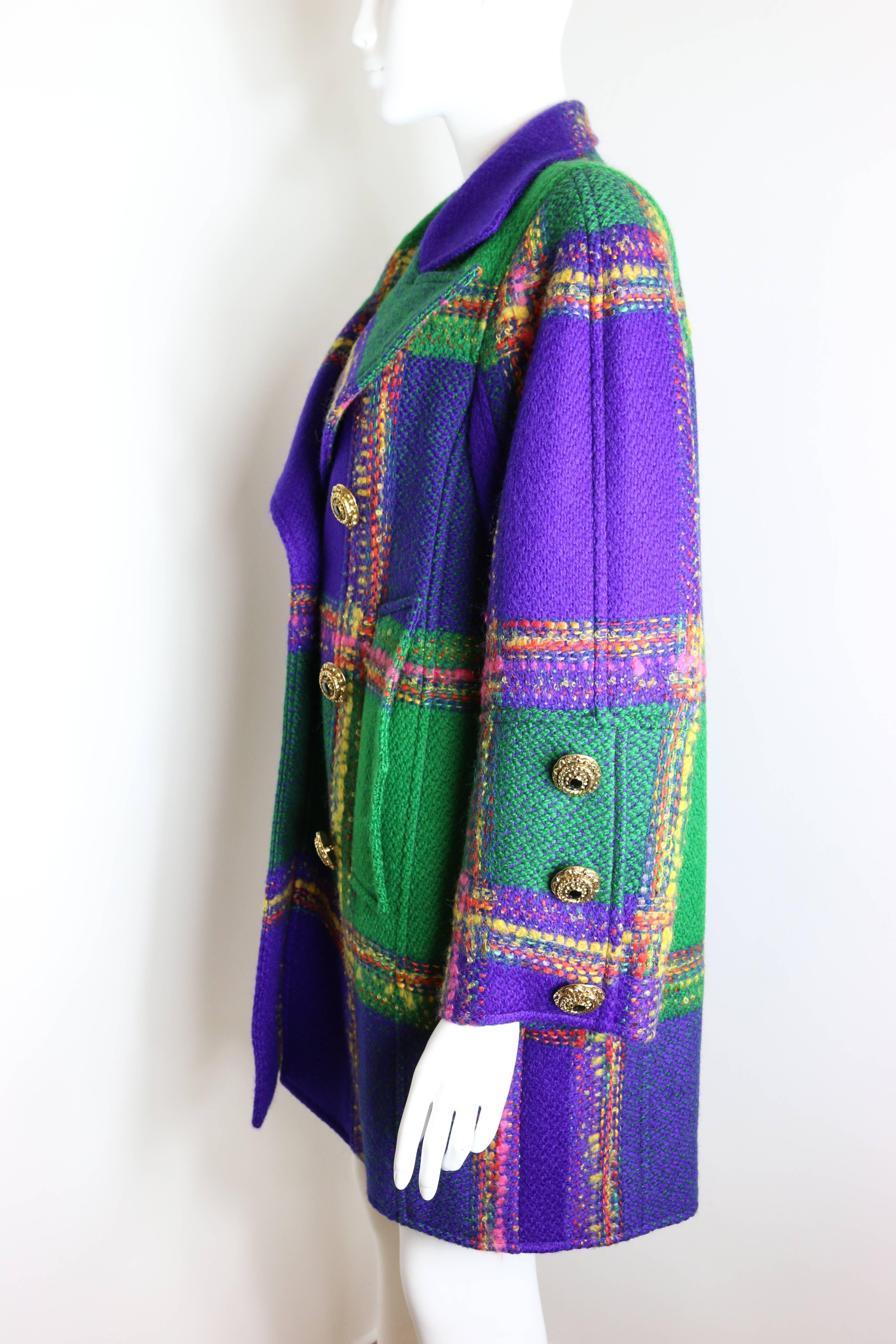 Women's Christian Lacroix  Multi-Coloured Tweed Coat For Sale