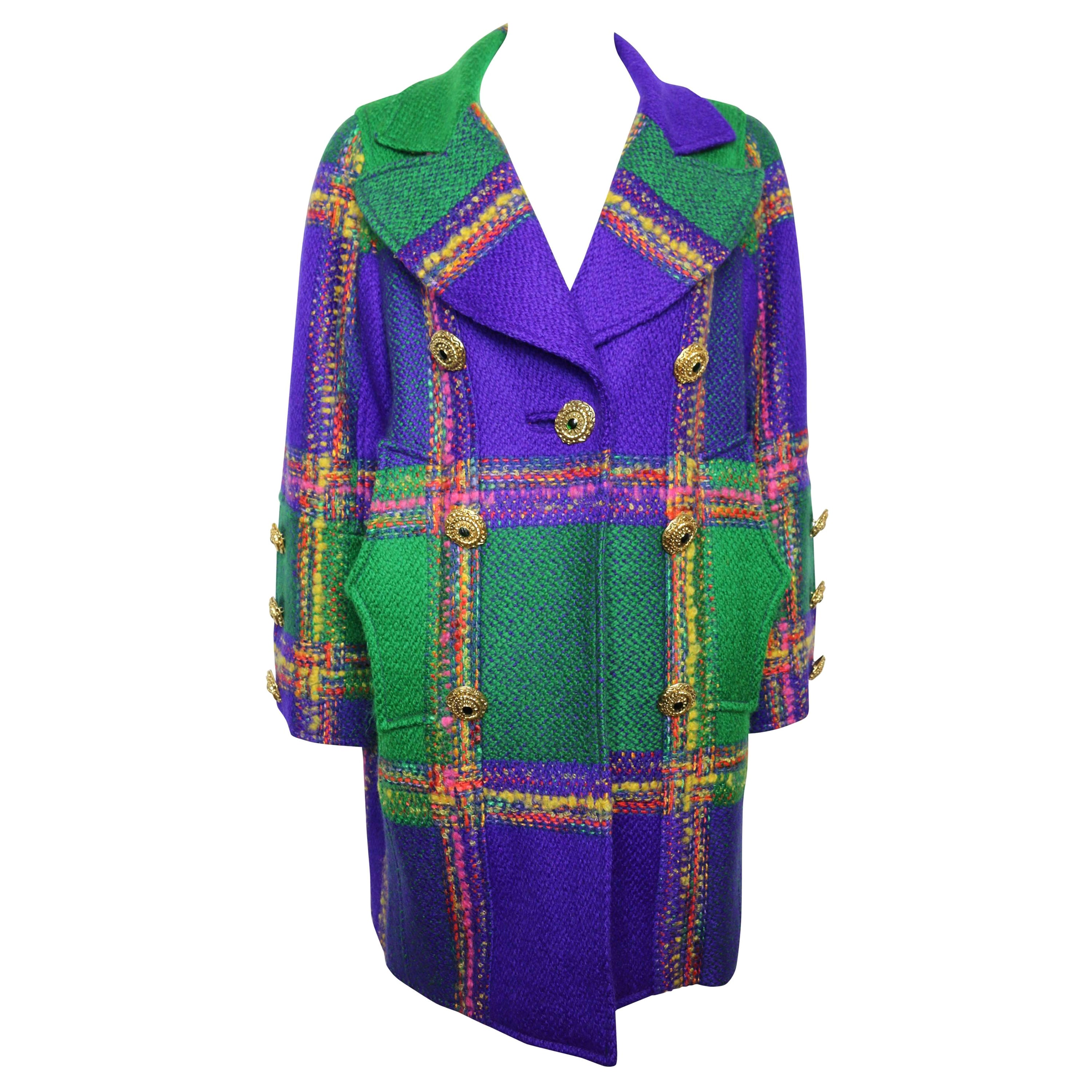 Christian Lacroix  Abrigo de tweed multicolor