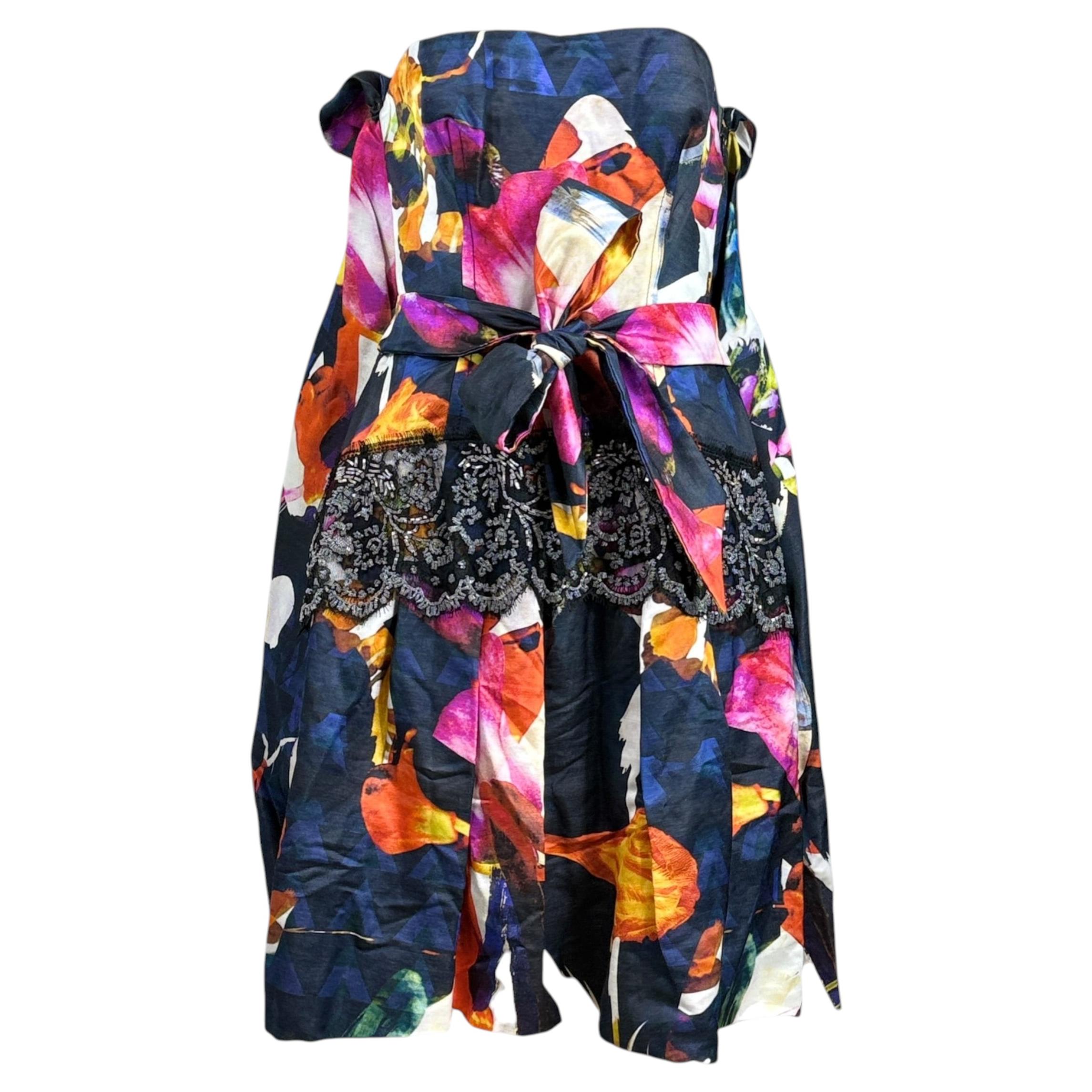 Christian Lacroix - Robe ballon imprimée multicolore en vente