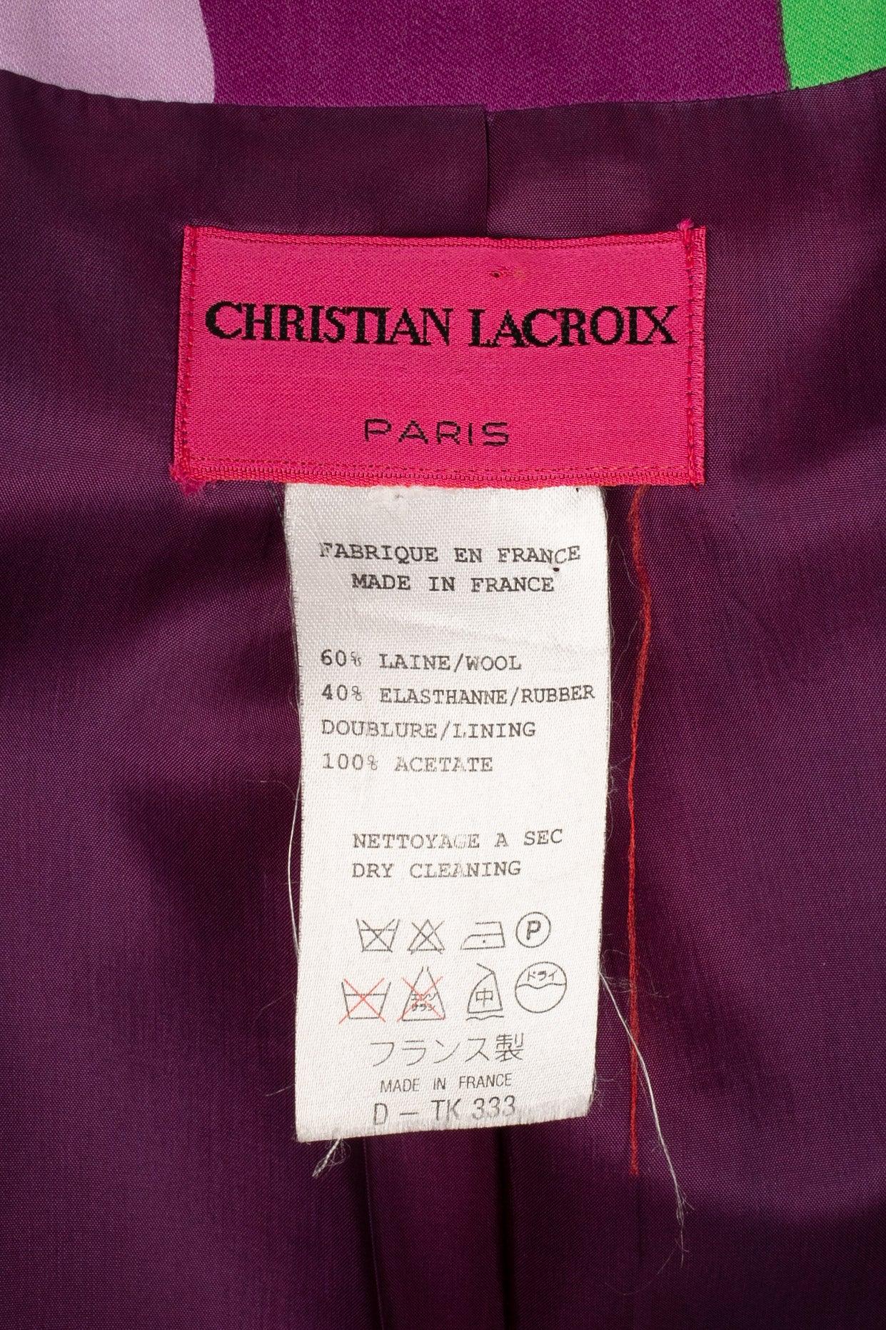 Christian Lacroix Giacca in lana mista multicolore in vendita 4