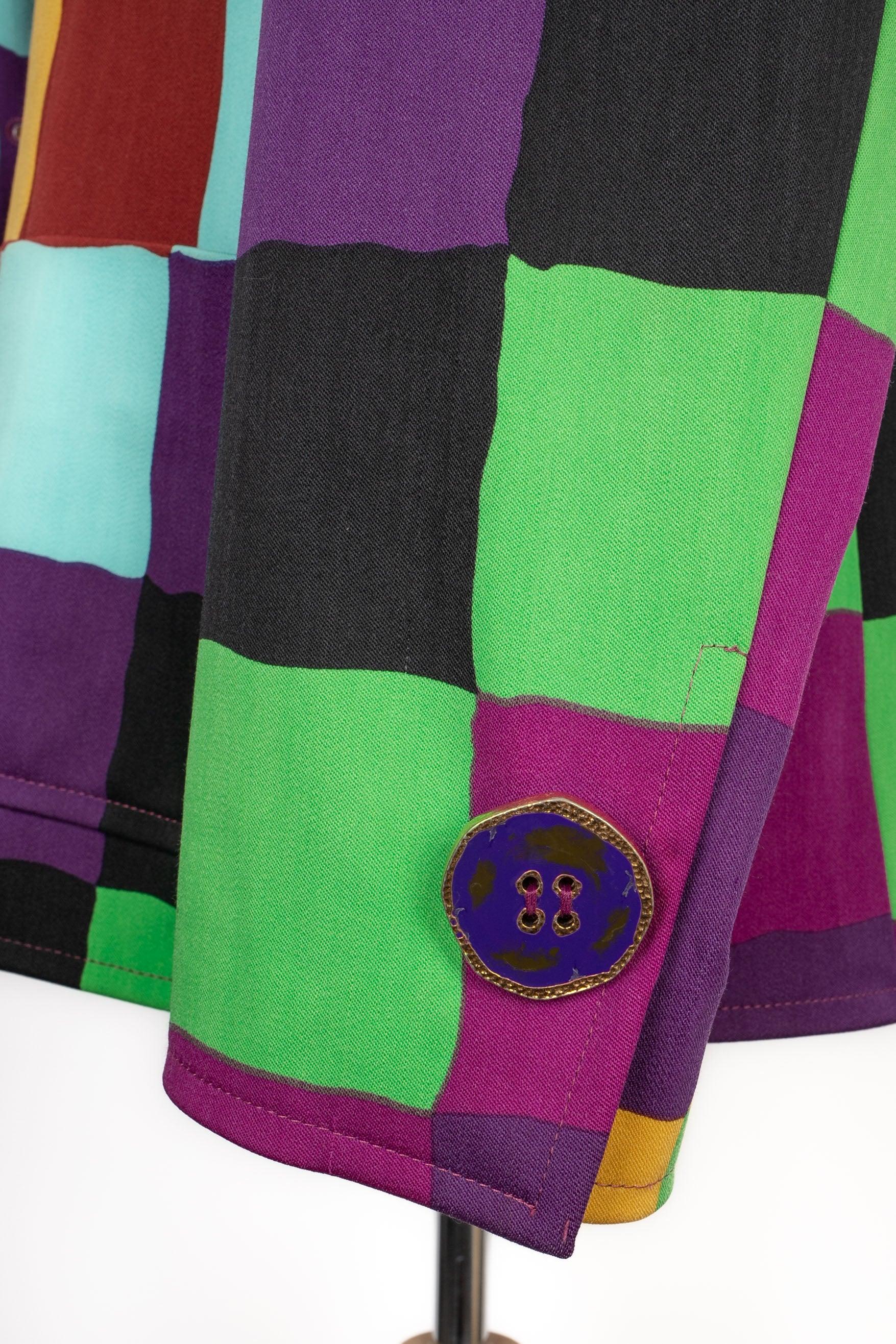 Christian Lacroix Giacca in lana mista multicolore in vendita 3
