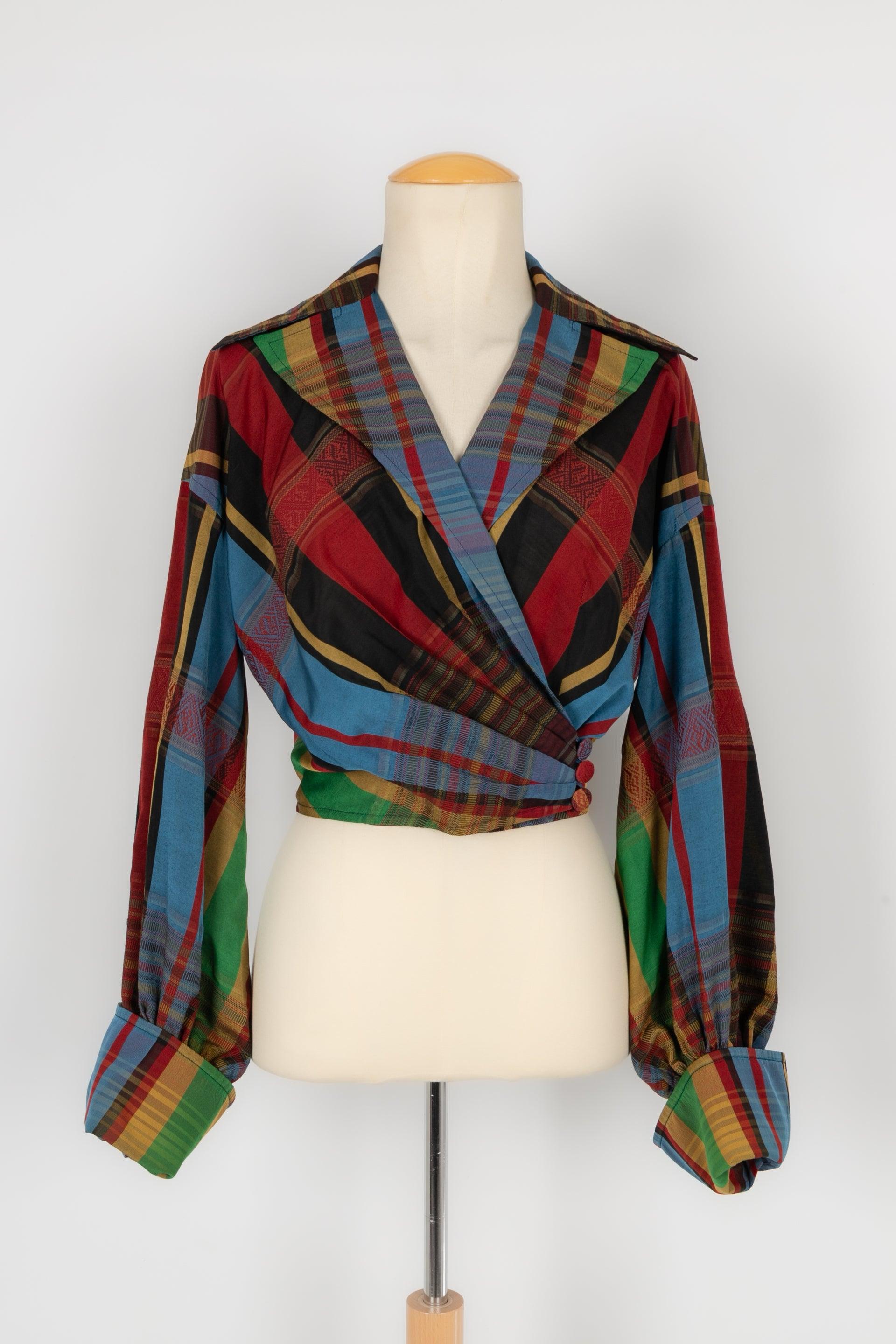 Christian Lacroix Multicolored Silk Set of a Shirt and a Skirt For Sale 2