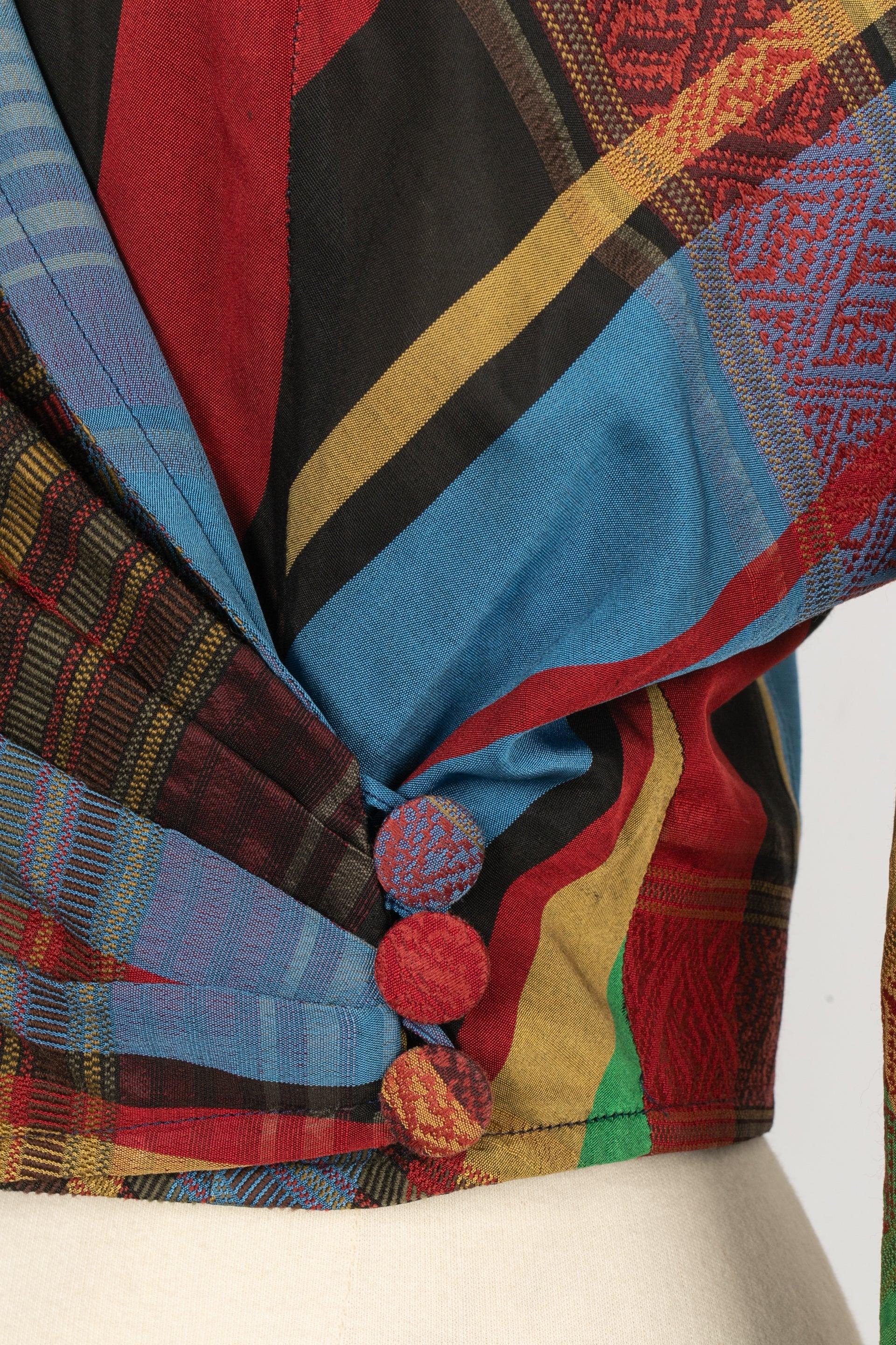 Ensemble en soie multicolore de Christian Lacroix composé d'une chemise et d'une jupe en vente 5