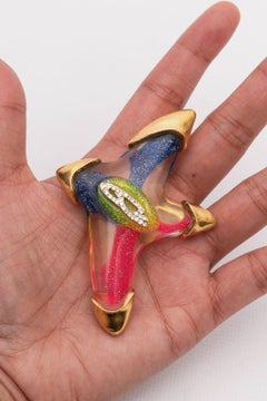 Christian Lacroix multicoloured brooch