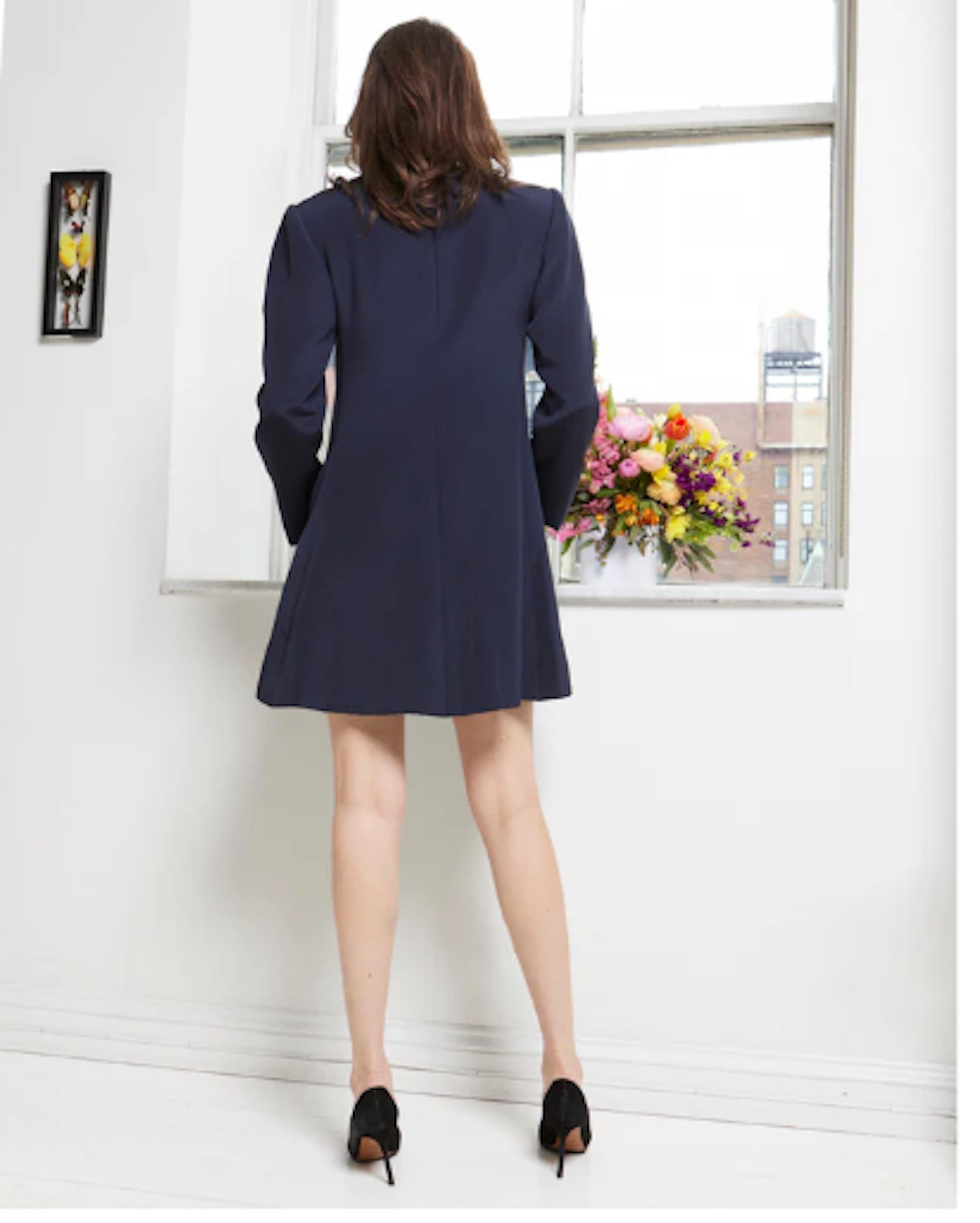 Black Christian Lacroix Navy Blue Coat For Sale