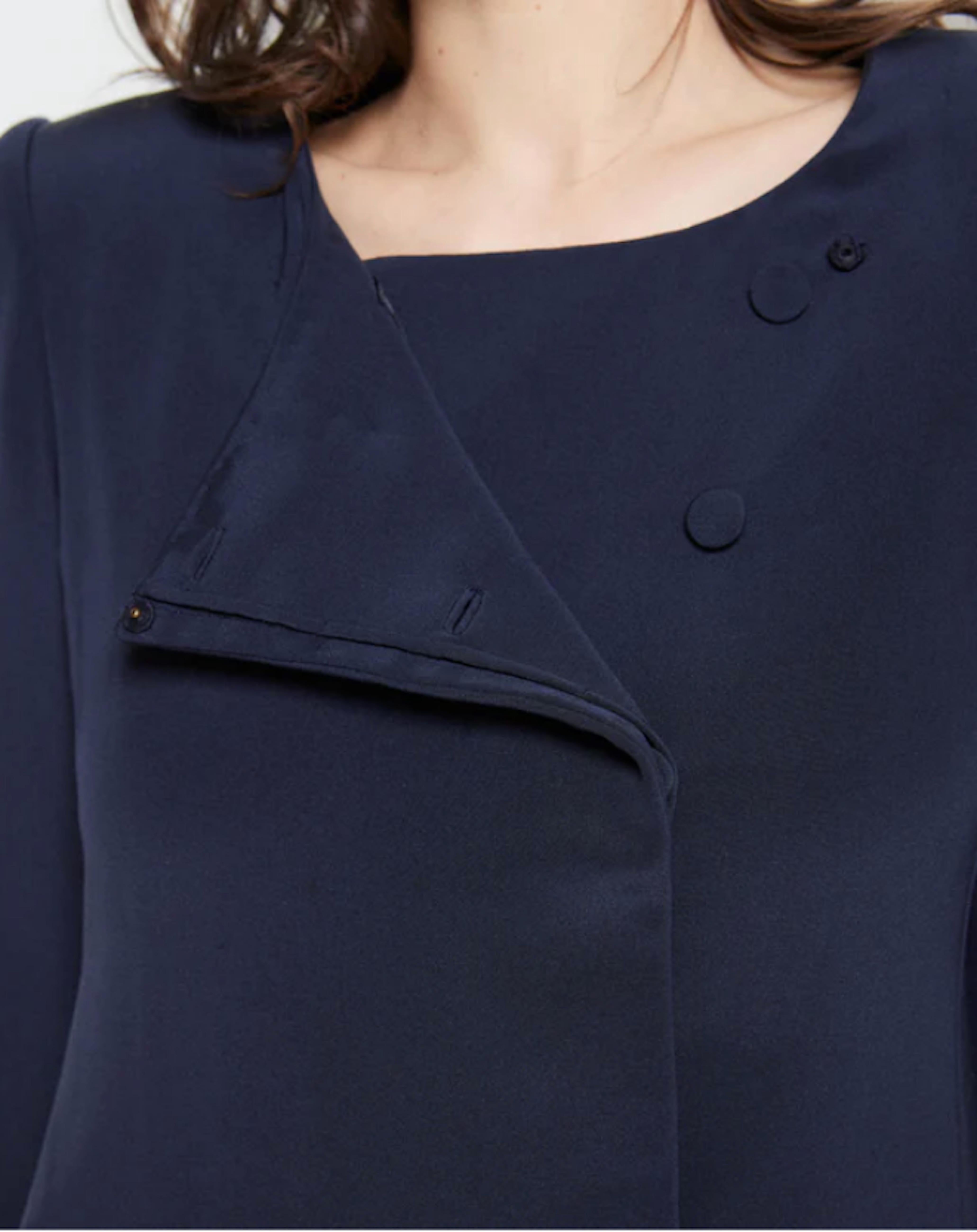 Christian Lacroix Navy Blue Coat In Excellent Condition For Sale In New York, NY